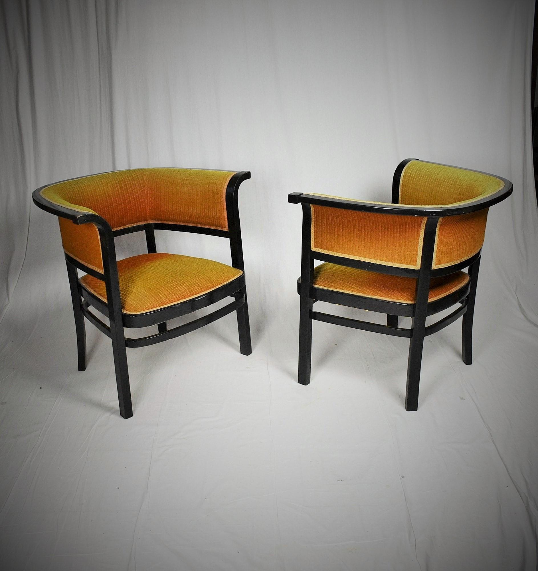 Pair of Vienna Secession Armchairs by Marcel Kammerer, Thonet No. 6534, 1910s 14