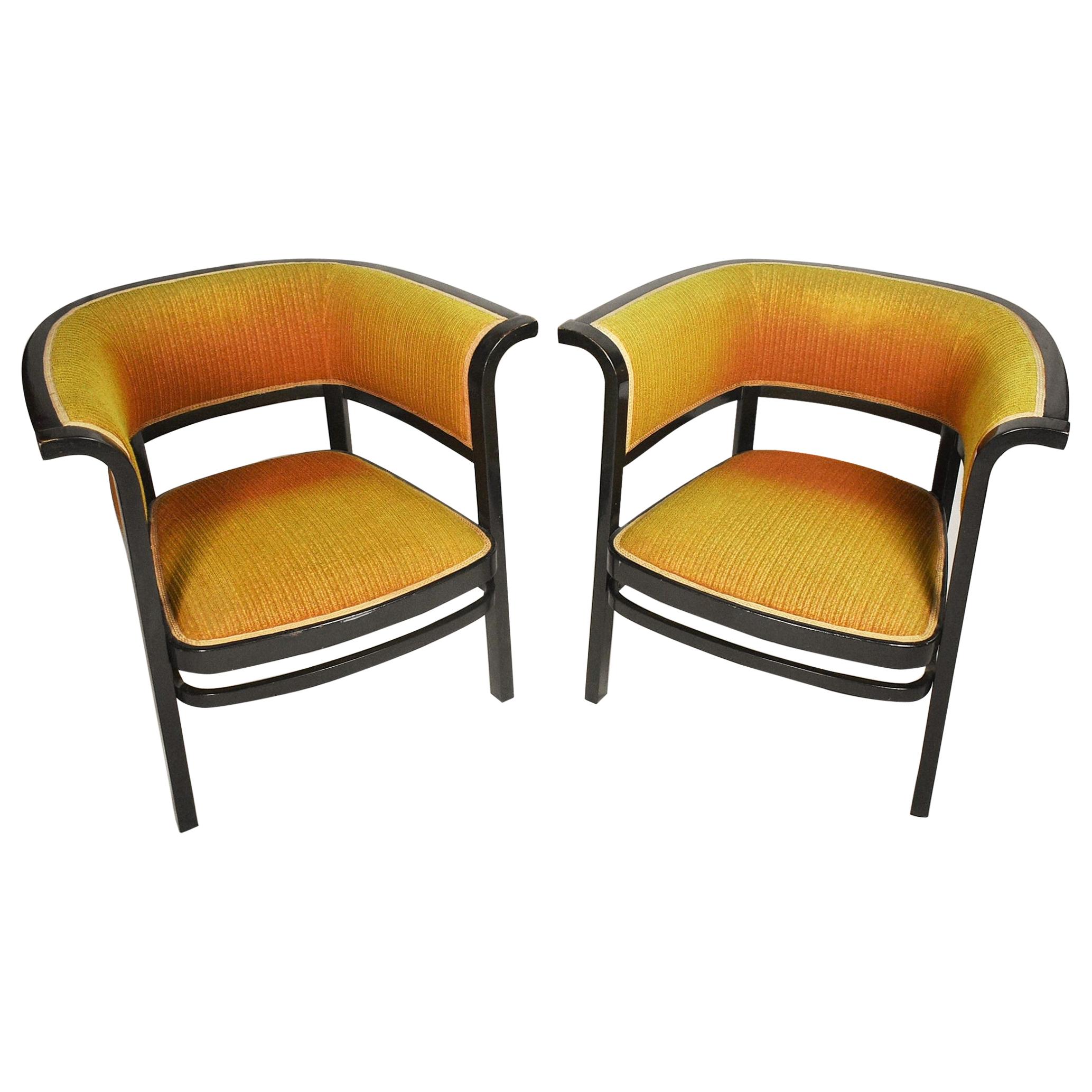 Pair of Vienna Secession Armchairs by Marcel Kammerer, Thonet No. 6534, 1910s