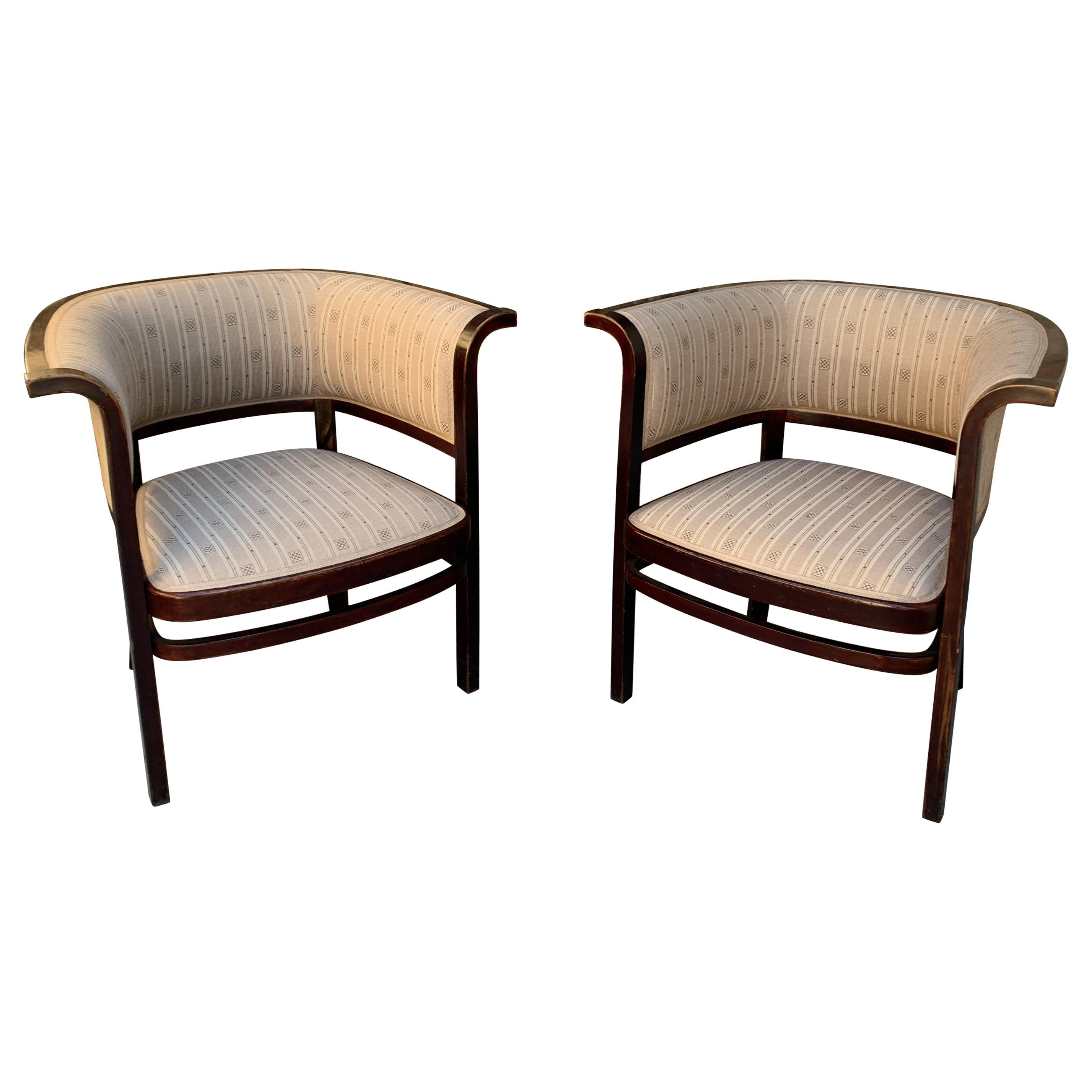 Pair of Vienna Secession Armchairs by Marcel Kammerer, Thonet No. 6534