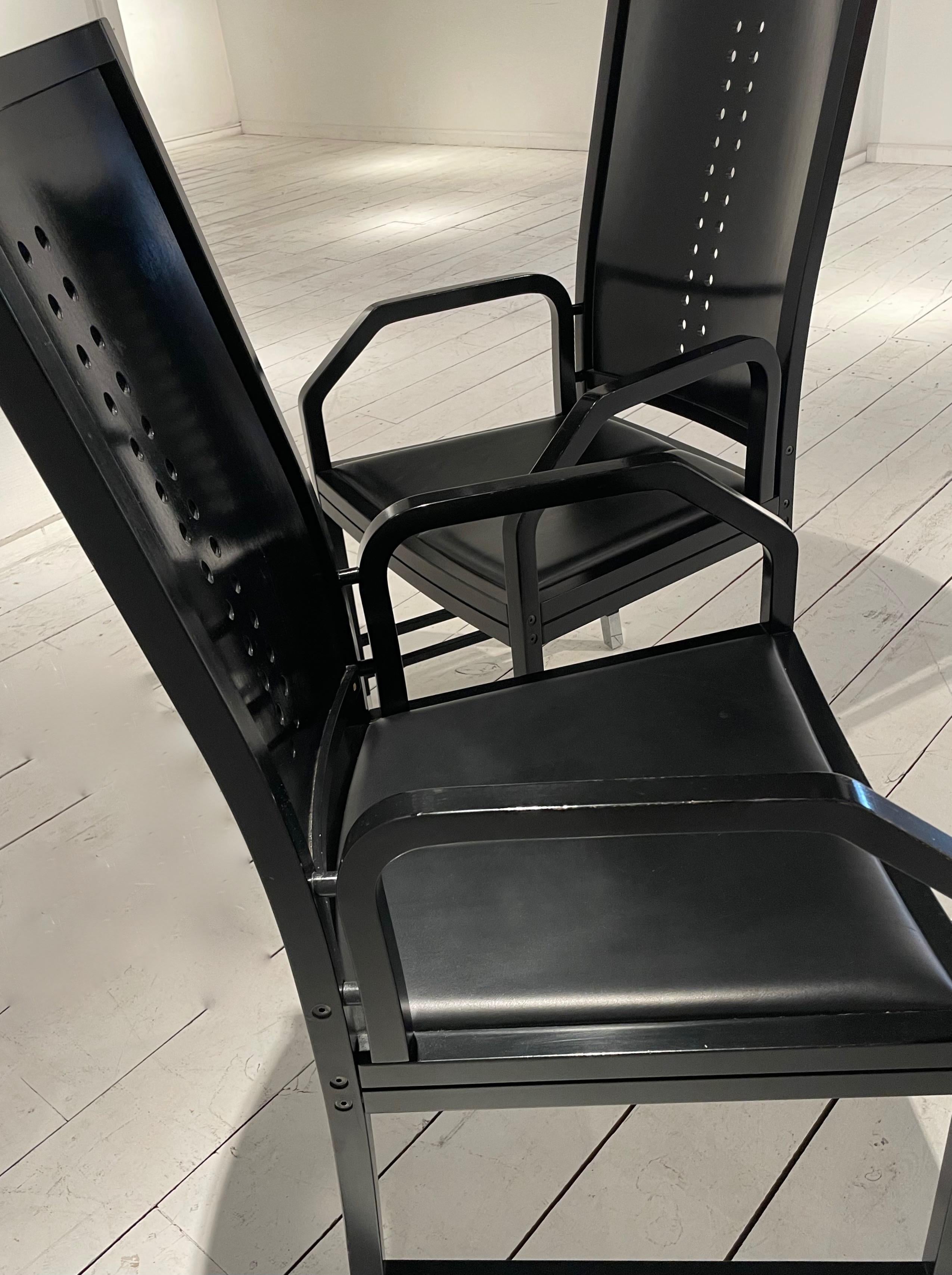 Pareja de Sillones de la Secesión de Viena Diseñados por Beranek para Thonet, Viena 1980. en Bueno estado para la venta en Brussels, BE