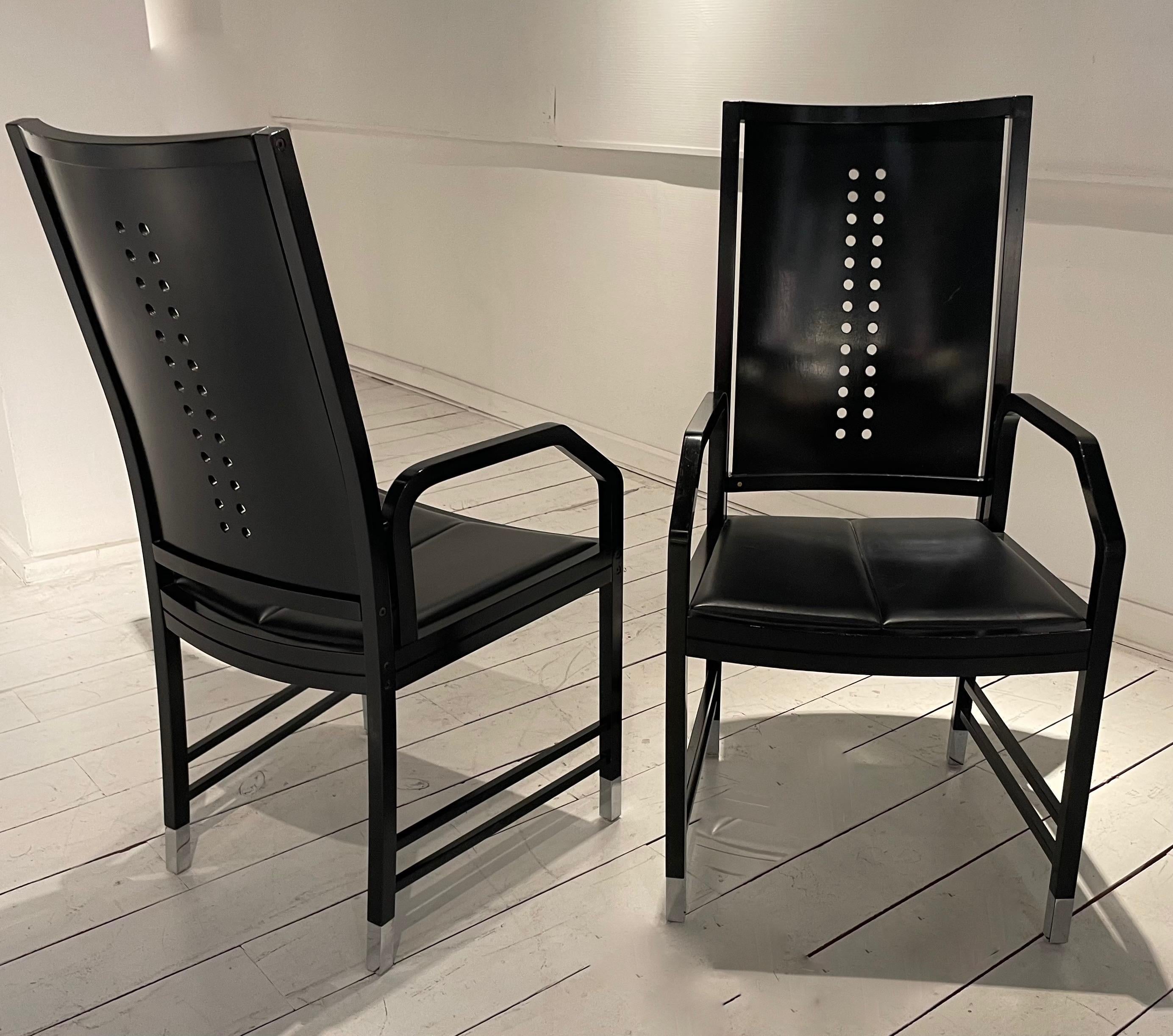 Pareja de Sillones de la Secesión de Viena Diseñados por Beranek para Thonet, Viena 1980. en venta 1
