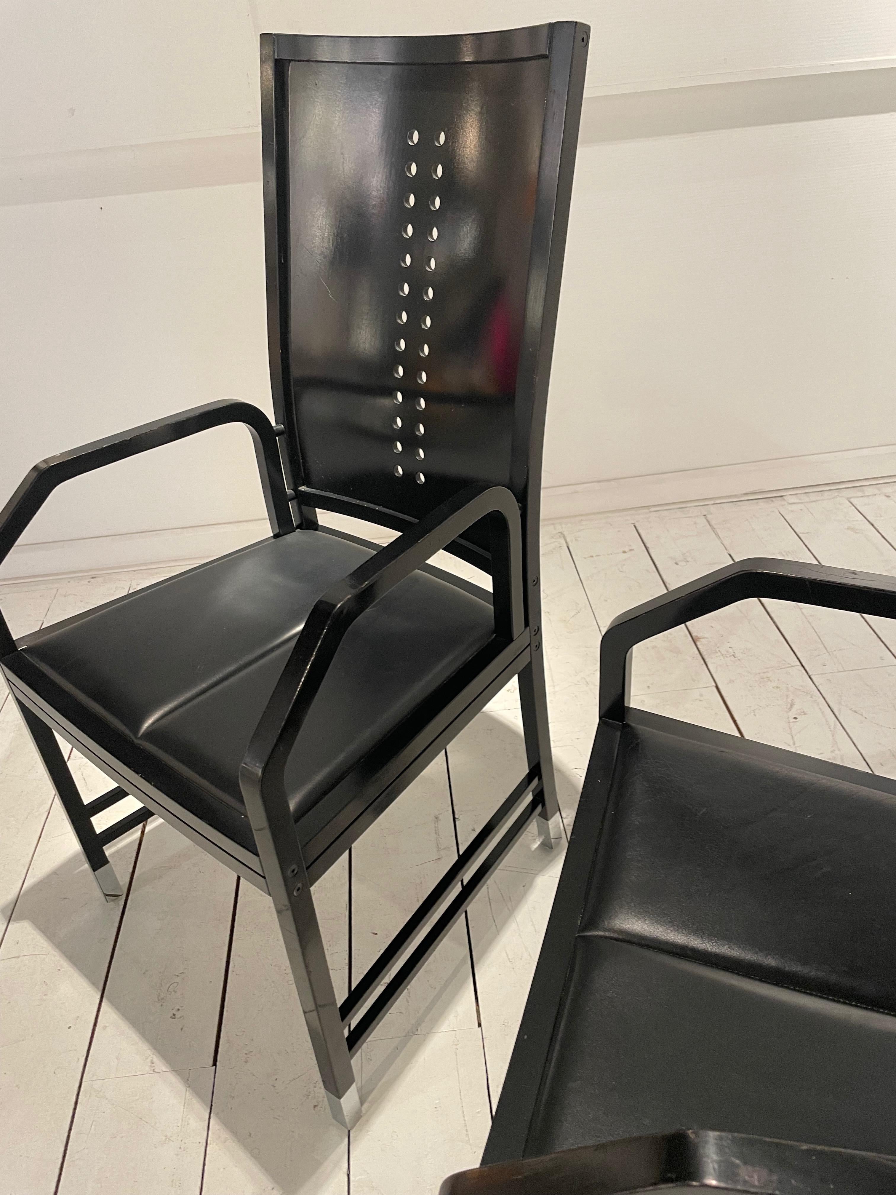 Pareja de Sillones de la Secesión de Viena Diseñados por Beranek para Thonet, Viena 1980. en venta 2