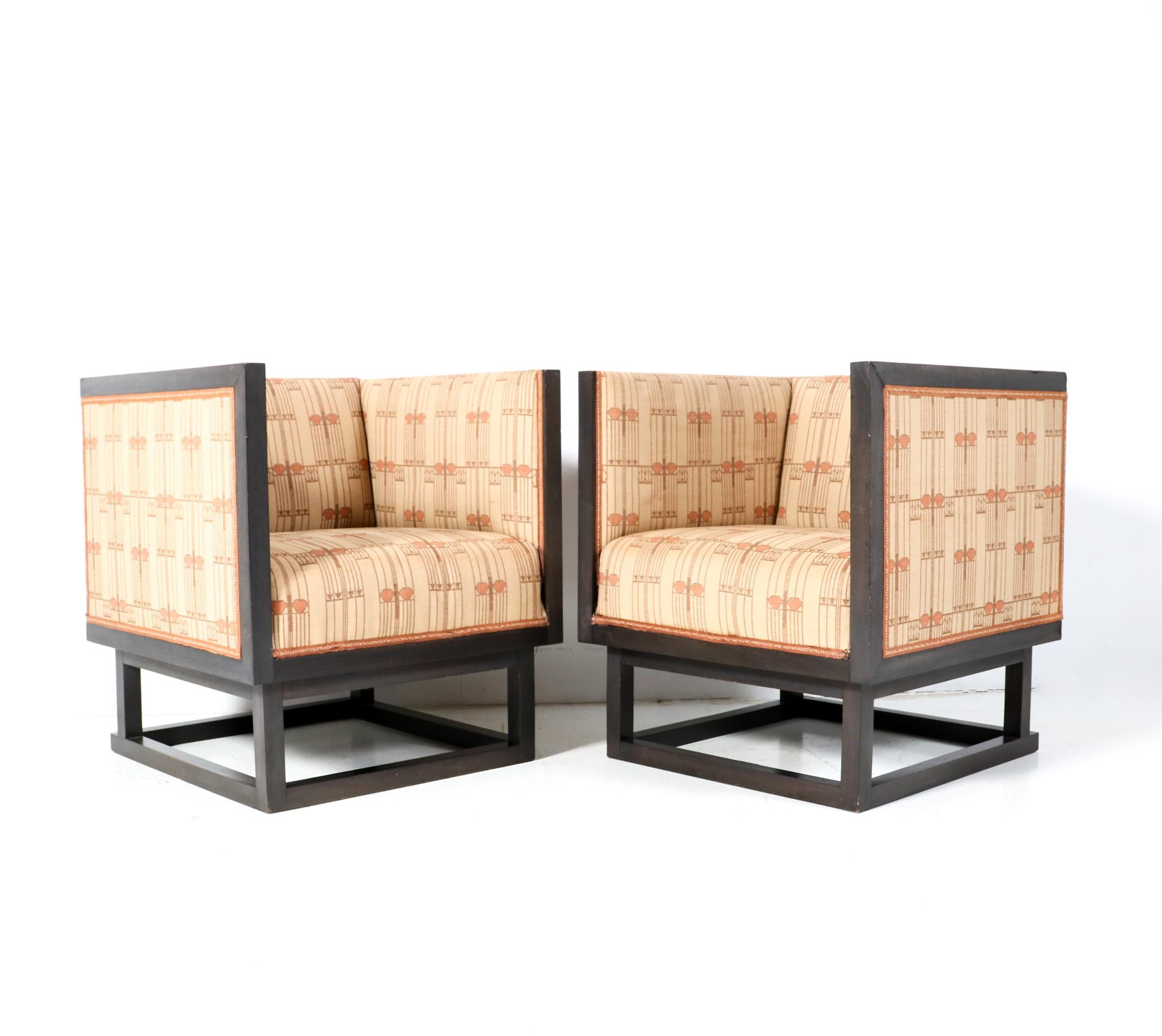 Austrian Pair of Vienna Secession Cabinet Chairs by Josef Hoffmann for Wittmann, 1903