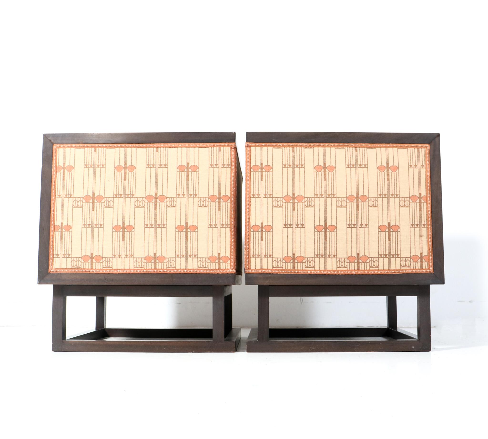 Fabric Pair of Vienna Secession Cabinet Chairs by Josef Hoffmann for Wittmann, 1903