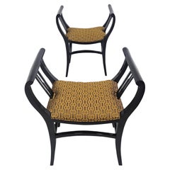 Paire de tabourets de gondole de la Sécession viennoise en laque noire, années 1910