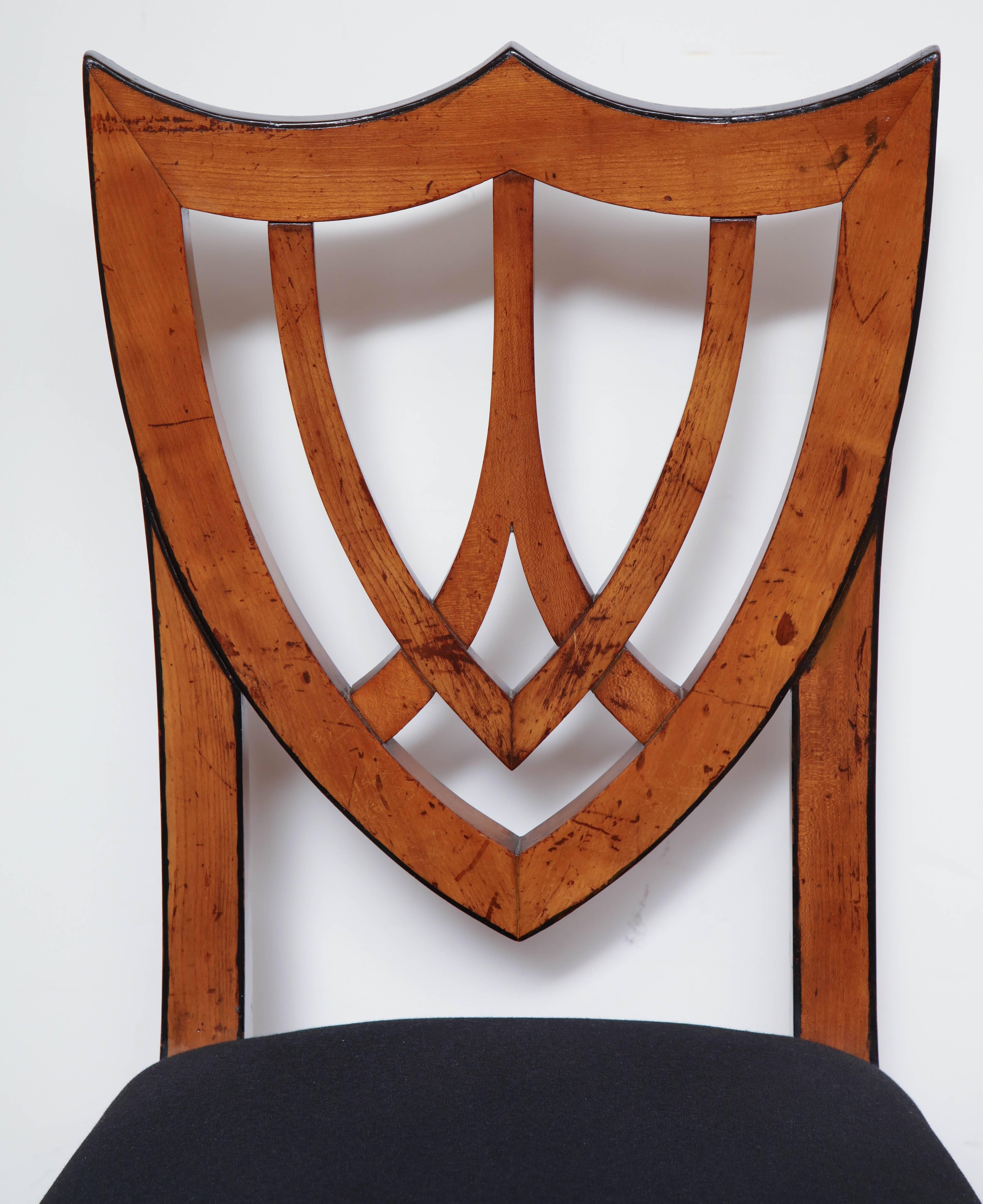 Austrian Pair of Viennese Side Chairs, circa 1830 For Sale