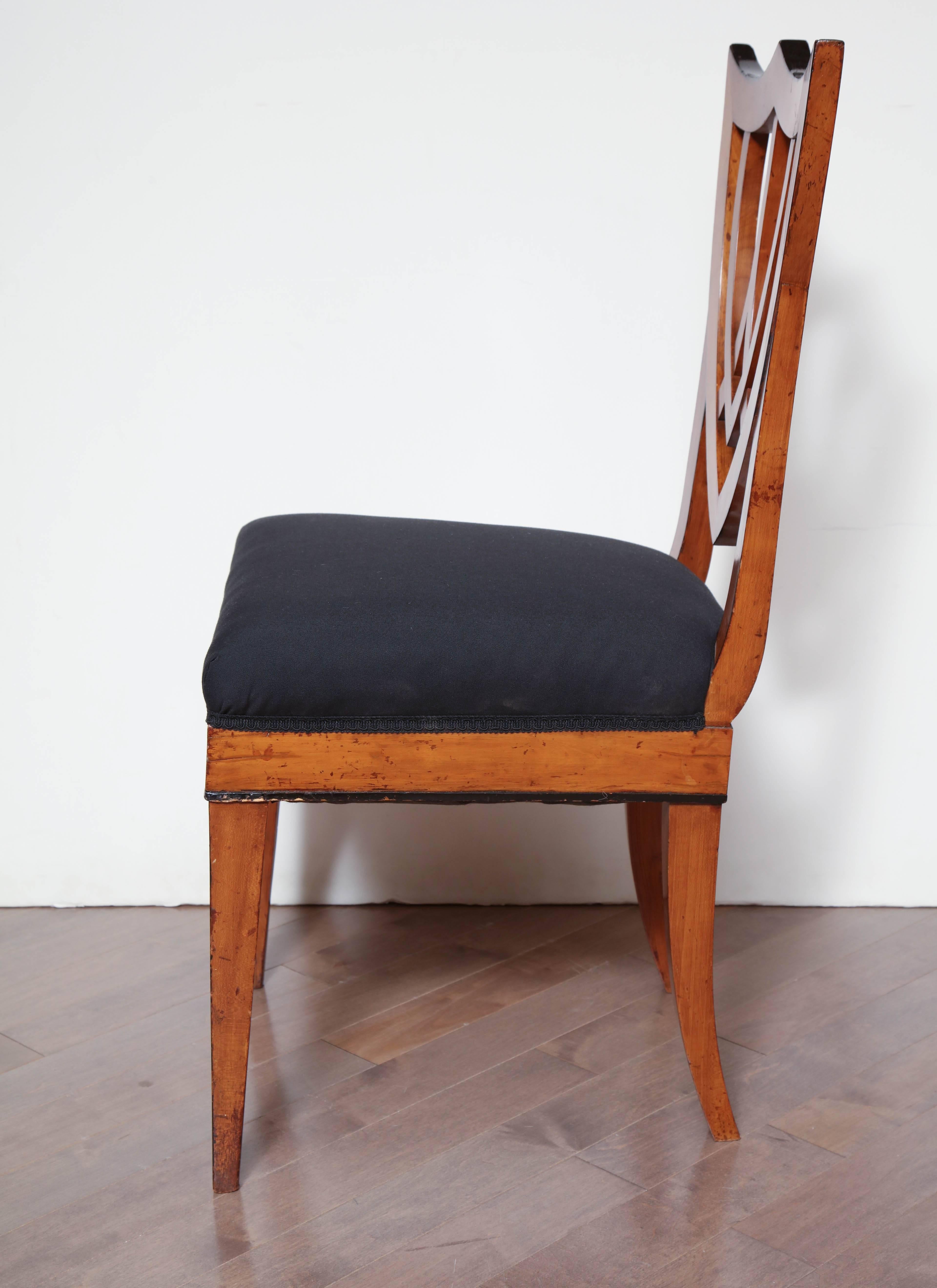 Pair of Viennese Side Chairs, circa 1830 For Sale 1