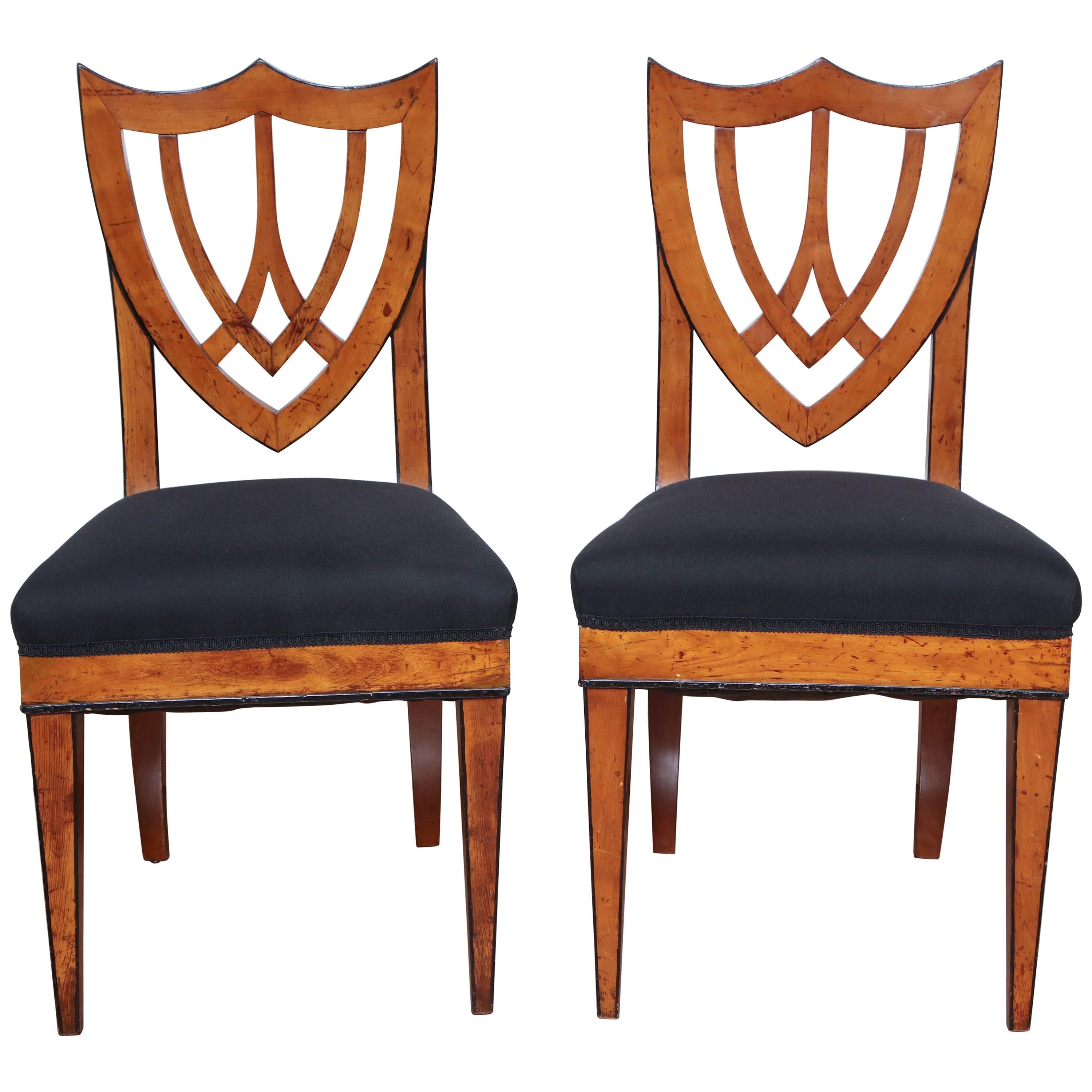 Pair of Viennese Side Chairs, circa 1830 For Sale