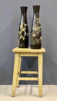 Pair of Large Vietnamese Wooden Vases