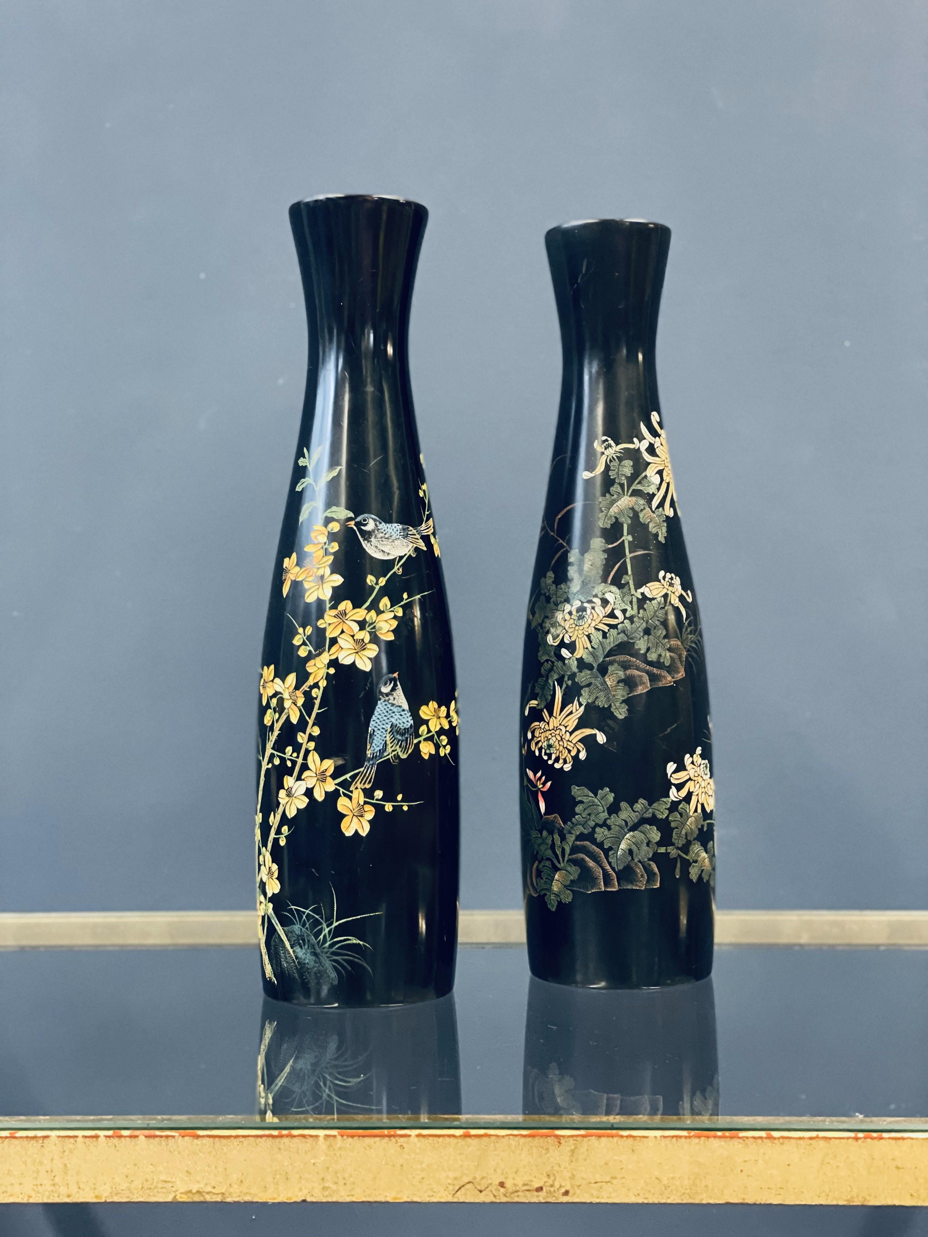 Pair of Large Vietnamese Wooden Vases For Sale 1