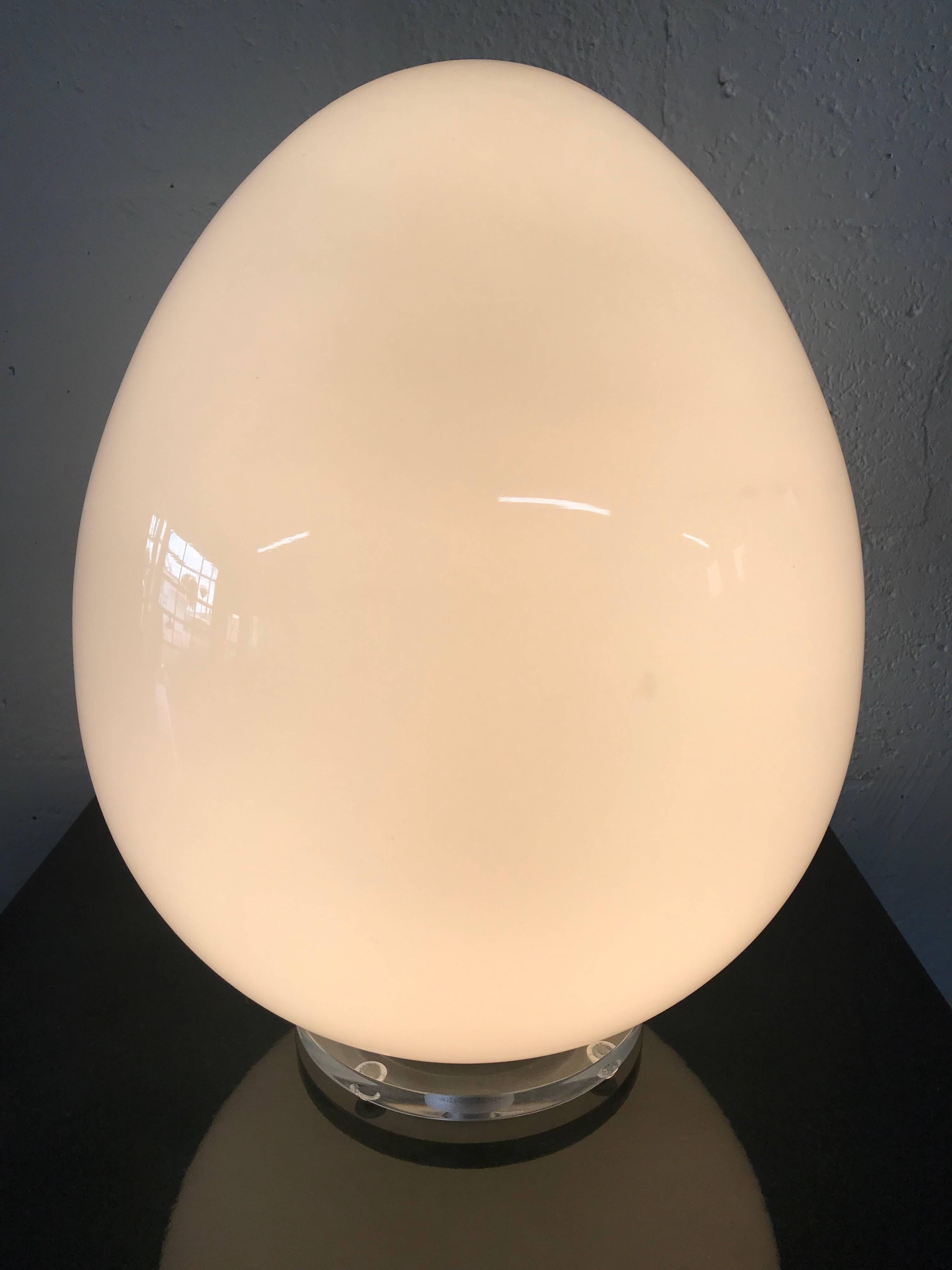 20th Century Pair of Vietri Murano Glass Egg Lamps
