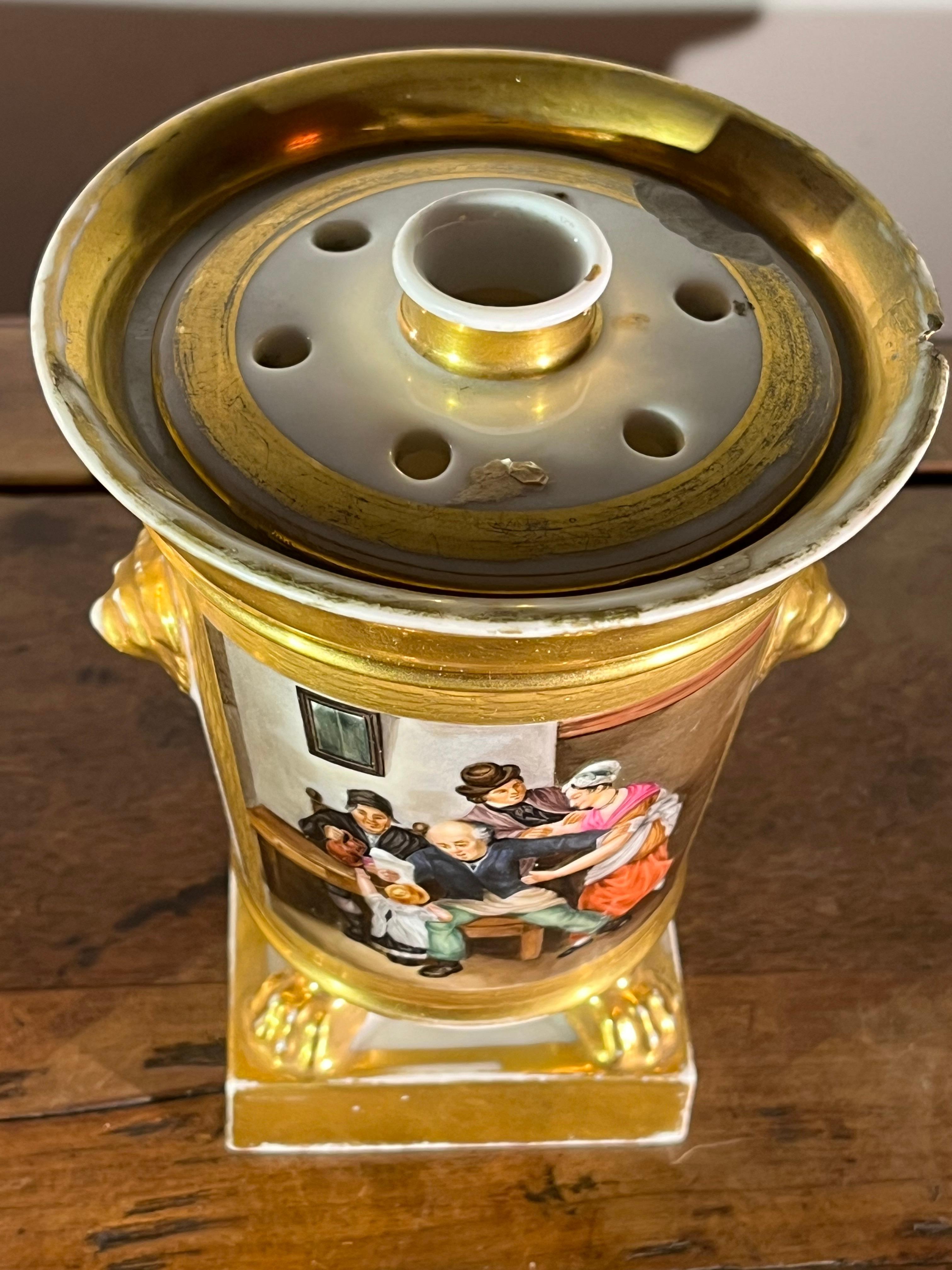 Hand-Painted Pair of Vieux Paris Potpourri, 18th Century For Sale