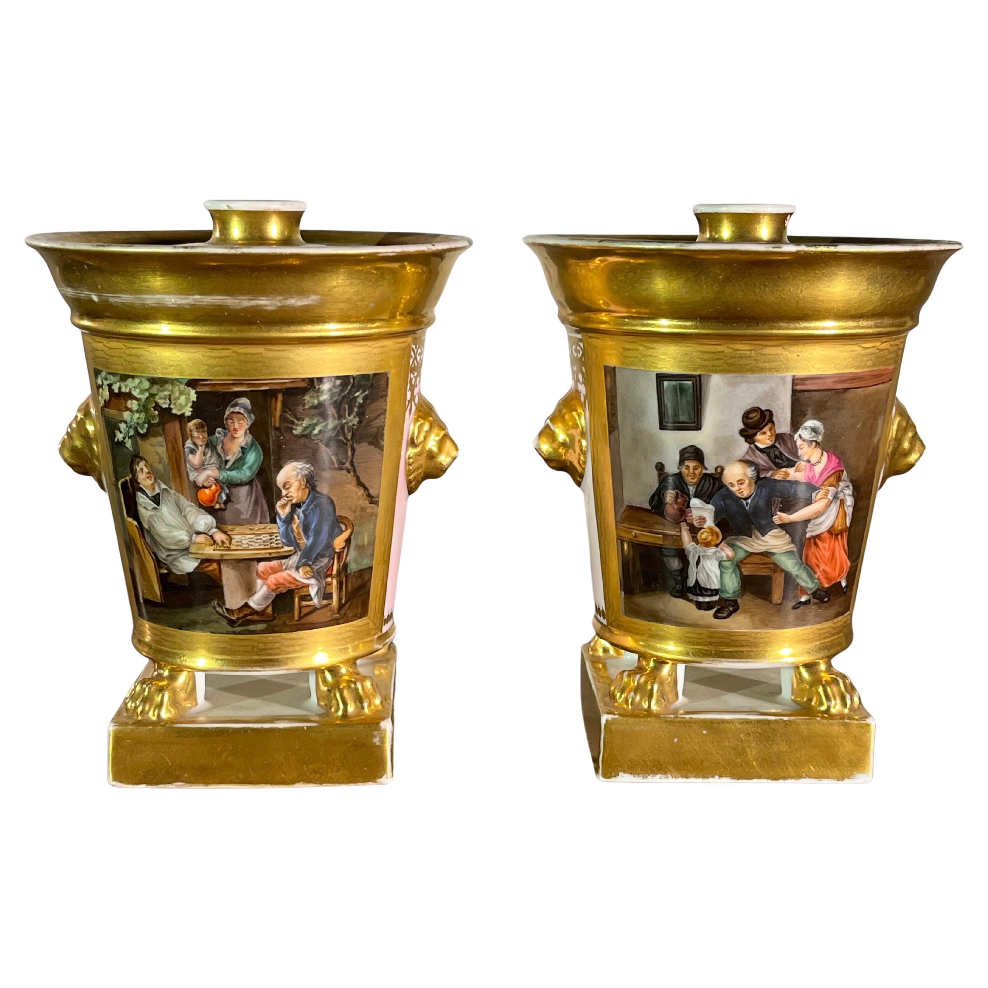 Pair of Vieux Paris Potpourri, 18th Century For Sale