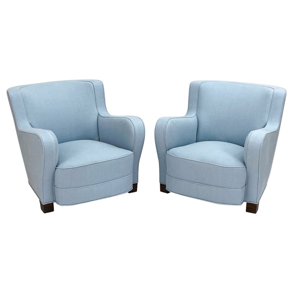 Pair of Viggo Boesen Style Danish Lounge Chairs, Circa 1950s