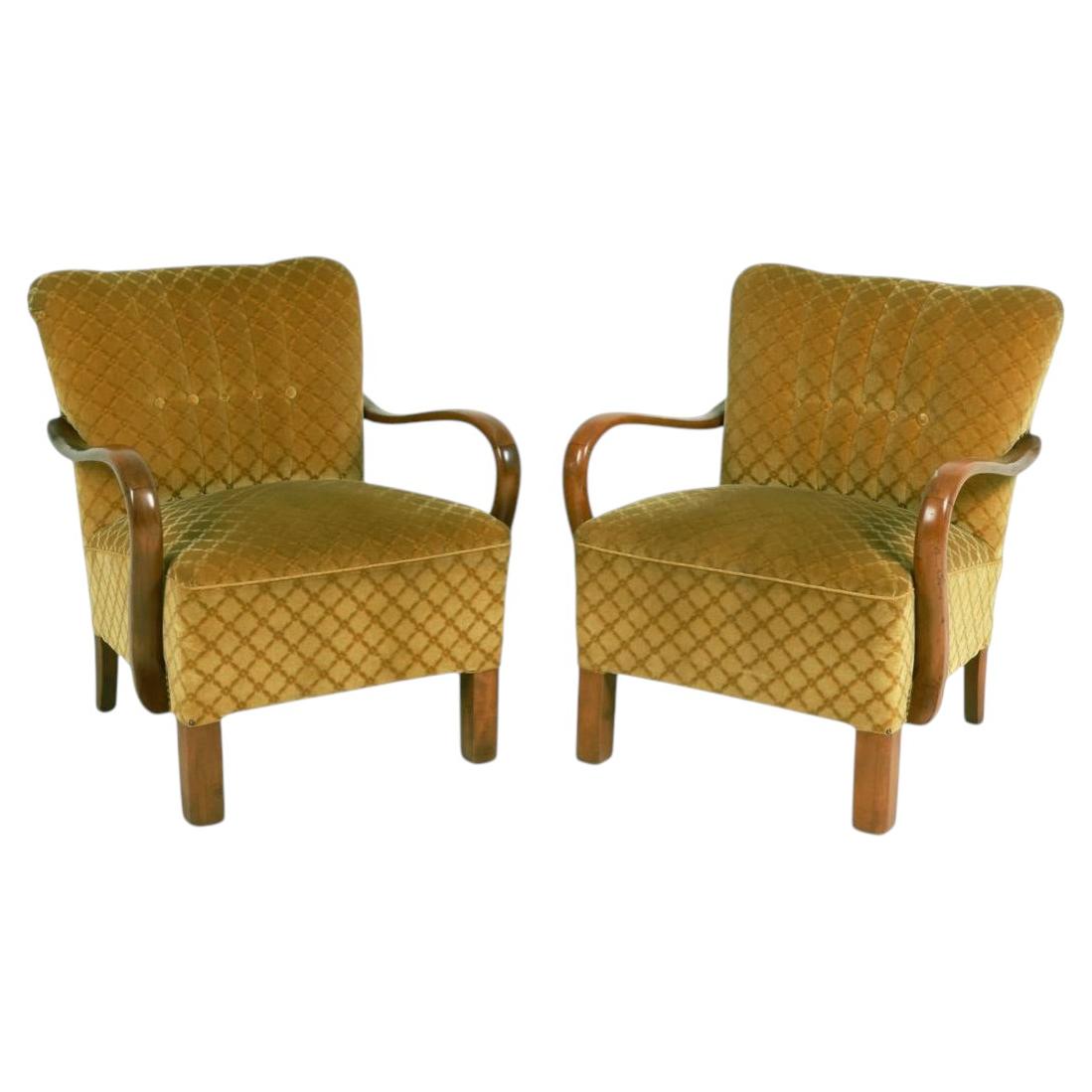 Par de sillones de mohair daneses al estilo de Viggo Boesen