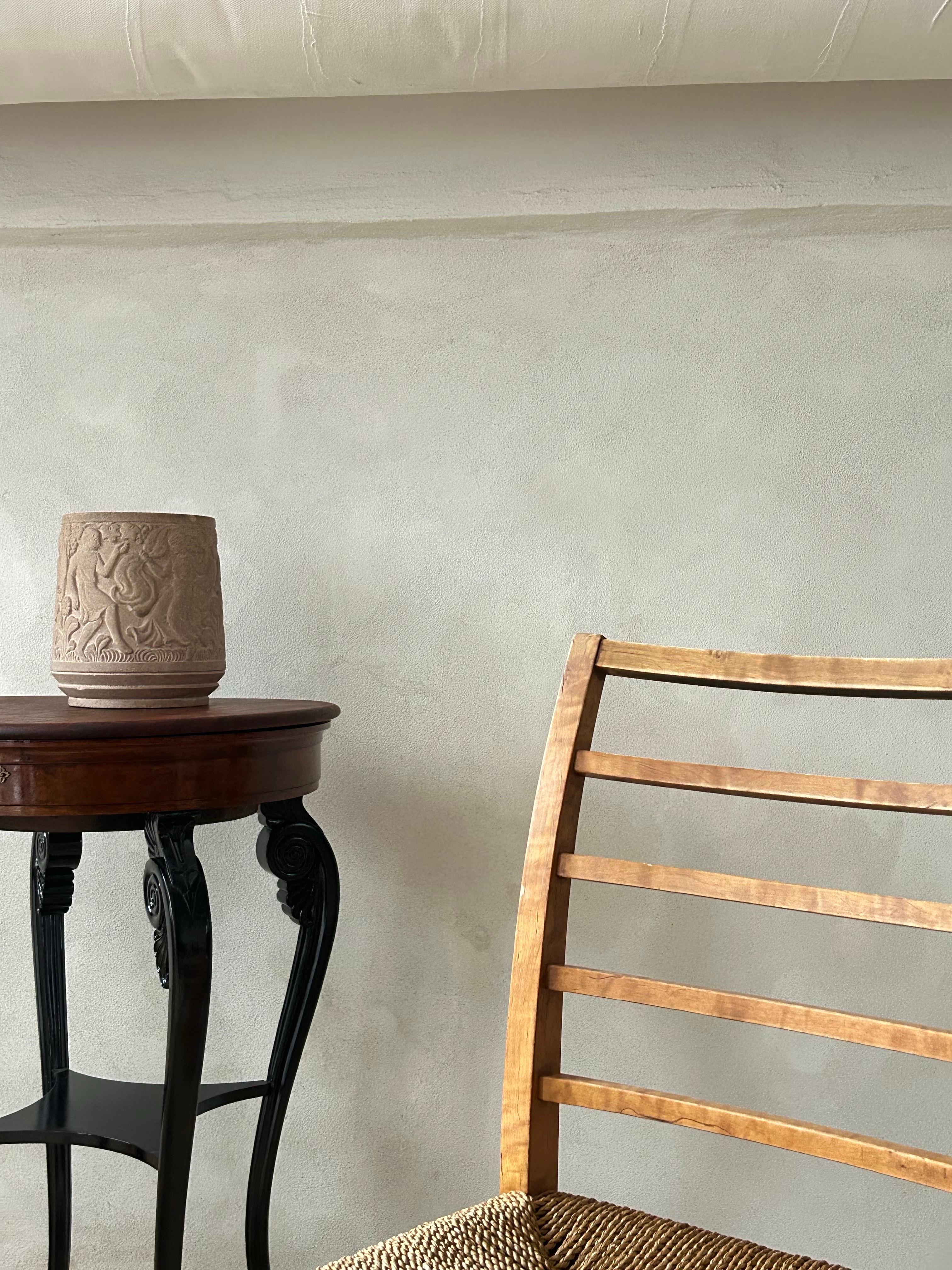 Danois Paire de chaises Vilhelm Groth Hansen en bouleau flammé et gazon, Danemark C.C.1930 en vente