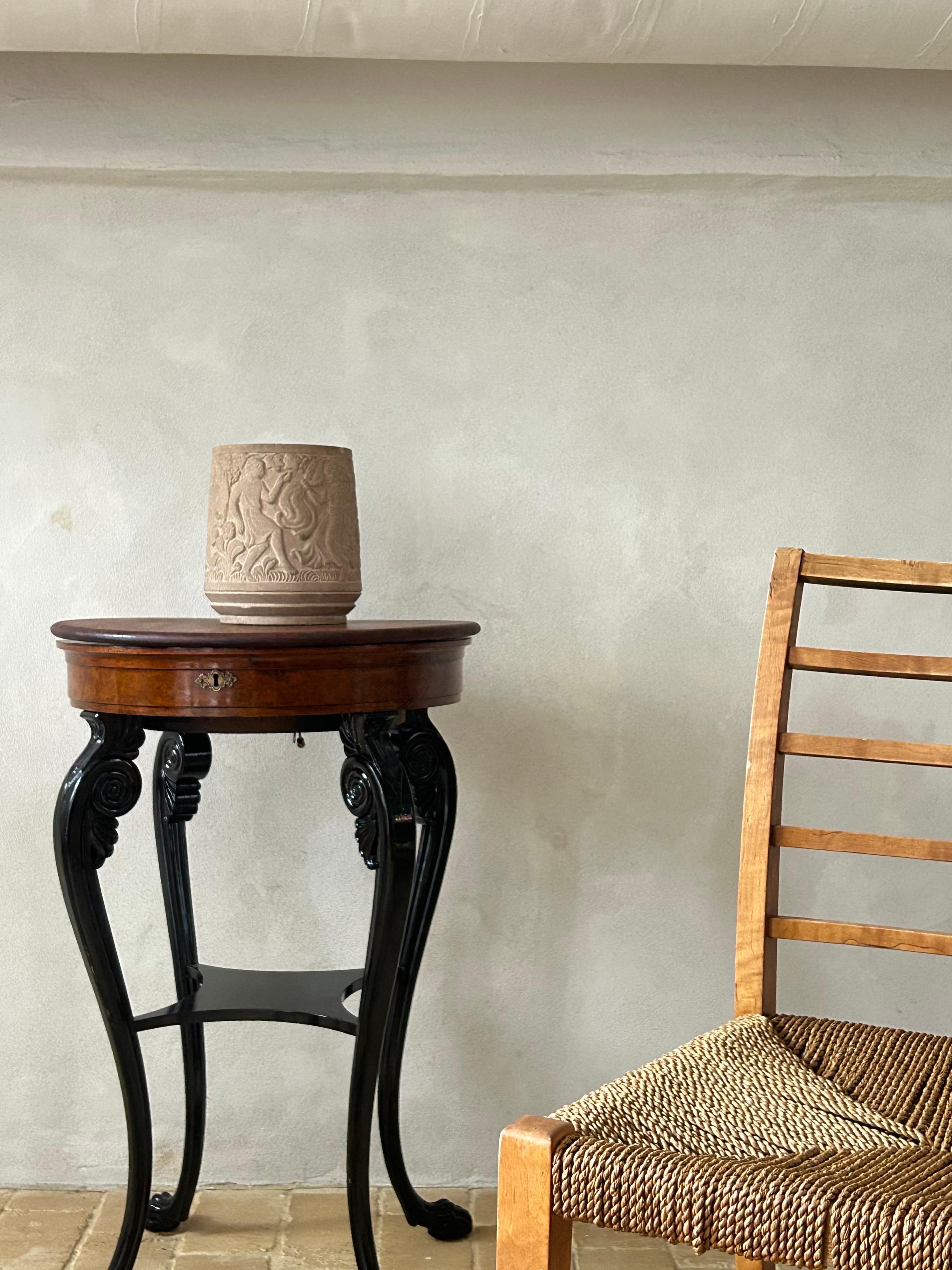 Paire de chaises Vilhelm Groth Hansen en bouleau flammé et gazon, Danemark C.C.1930 Bon état - En vente à Valby, 84