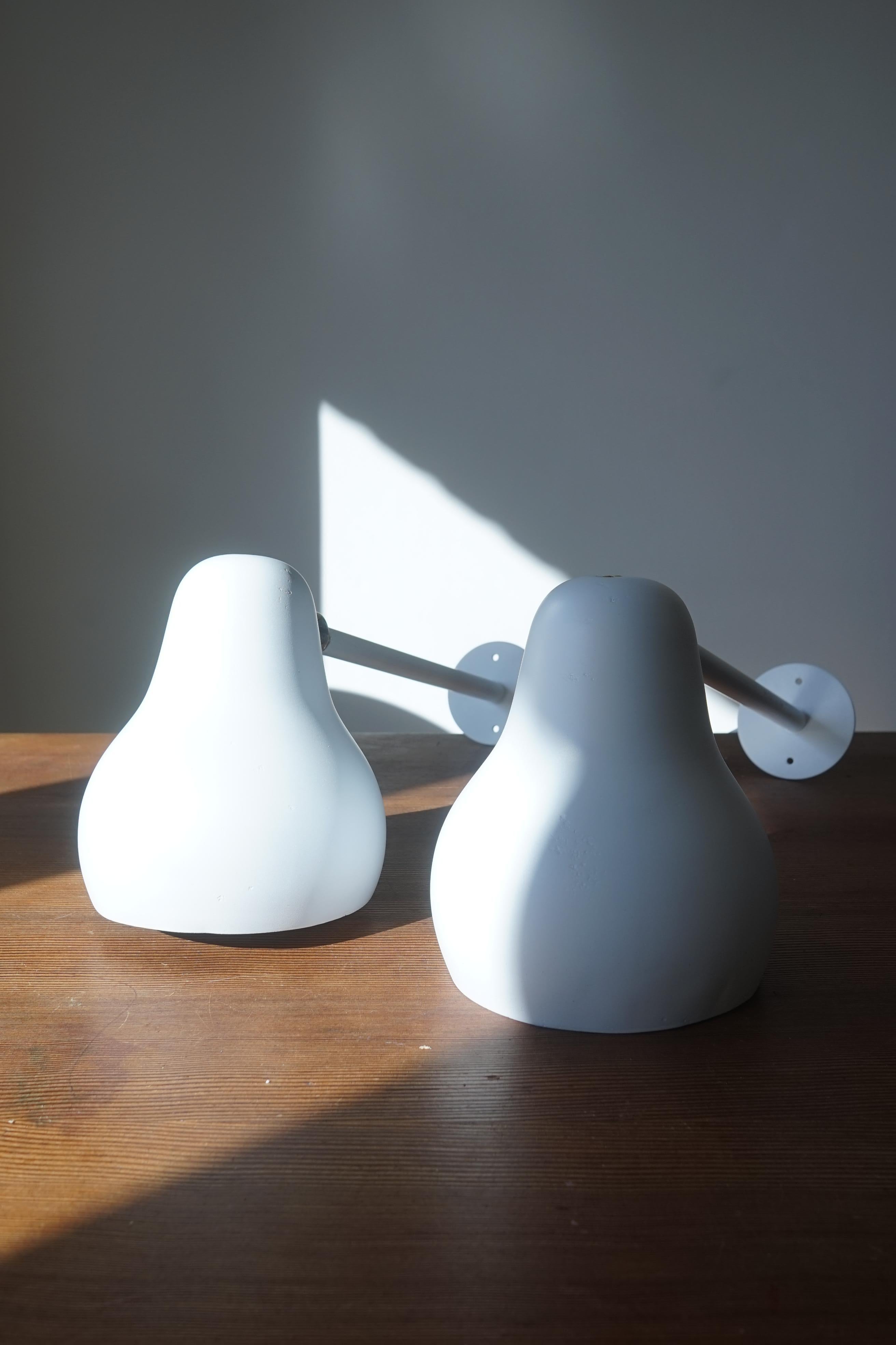 Danish Pair of Vilhelm Lauritzen Wall Lamps, 1960s 