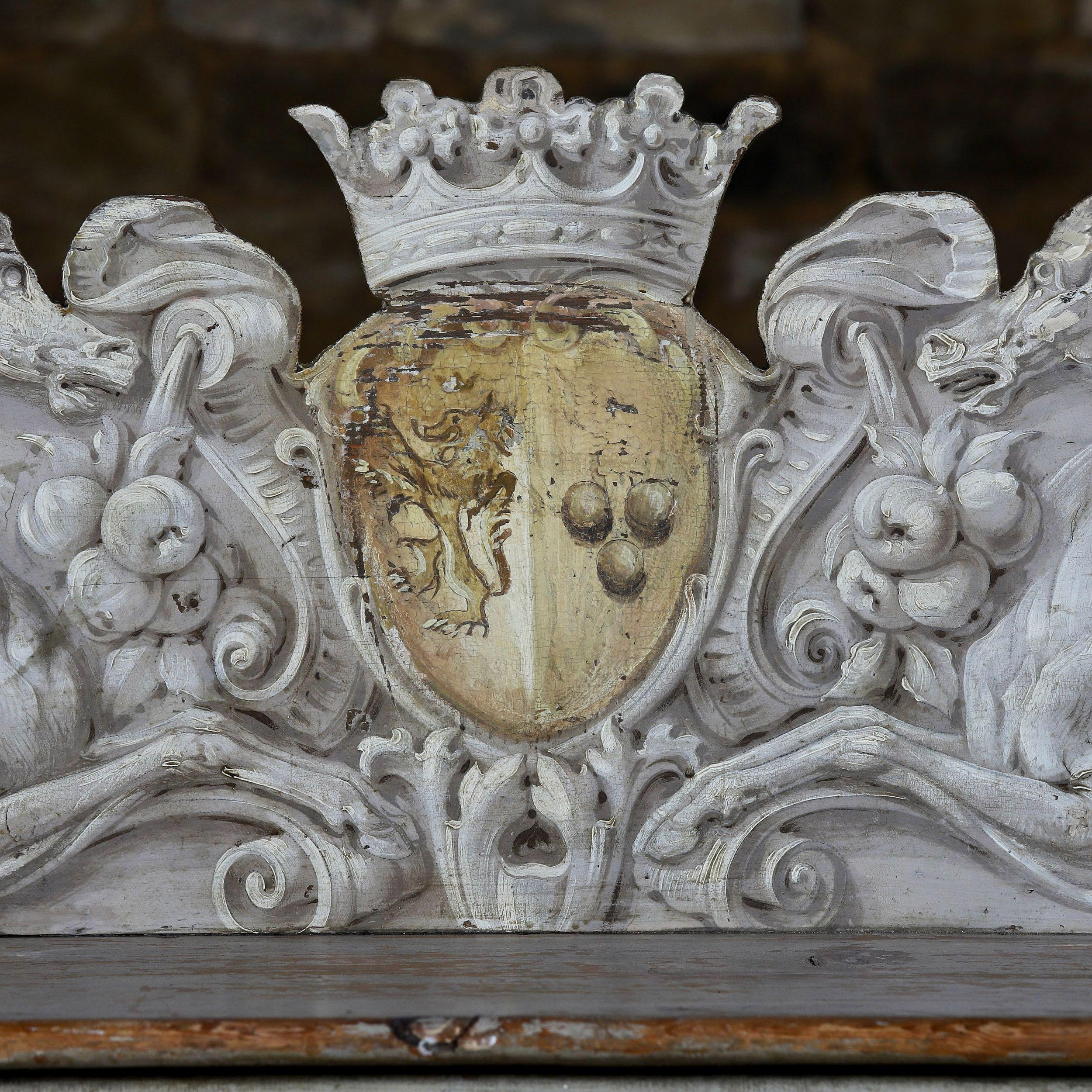 Pair of Villa Suvera Benches with Coat of Arms of the Lucchesi Palli Family For Sale 4