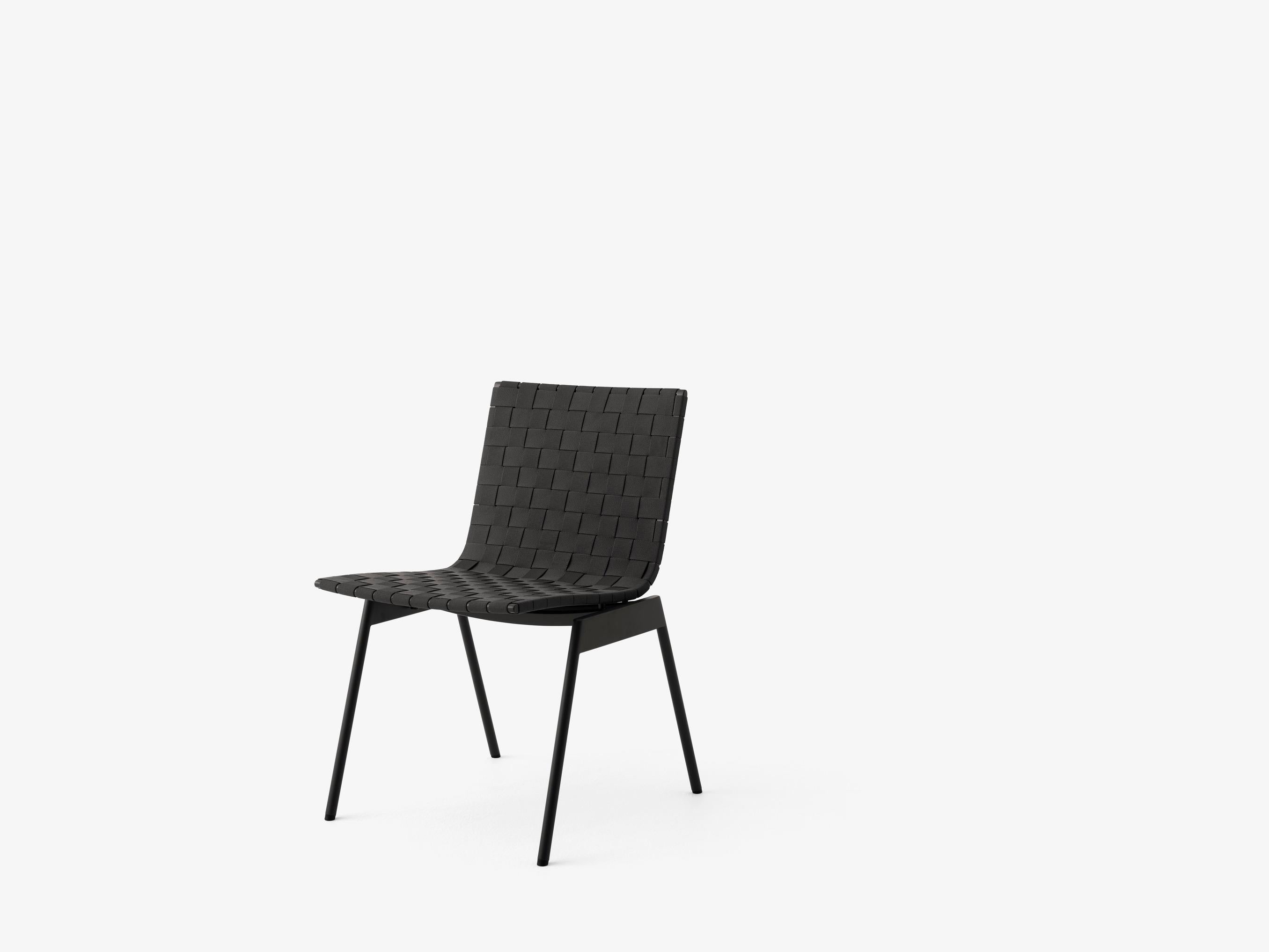 Scandinavian Modern Pair of VilleAV33 Outdoor Side Chairs-Teak/Warm Black-by Anderssen & Voll for &T For Sale