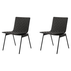 Pair of VilleAV33 Outdoor Side Chairs-Teak/Warm Black-by Anderssen & Voll for &T