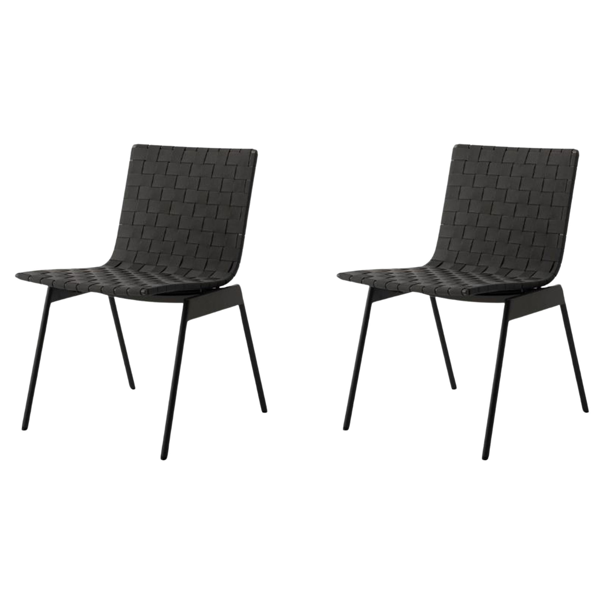 Paire de chaises d
extérieur VilleAV33 - Teck/Warm Black - par Anderssen 
Voll pour &T