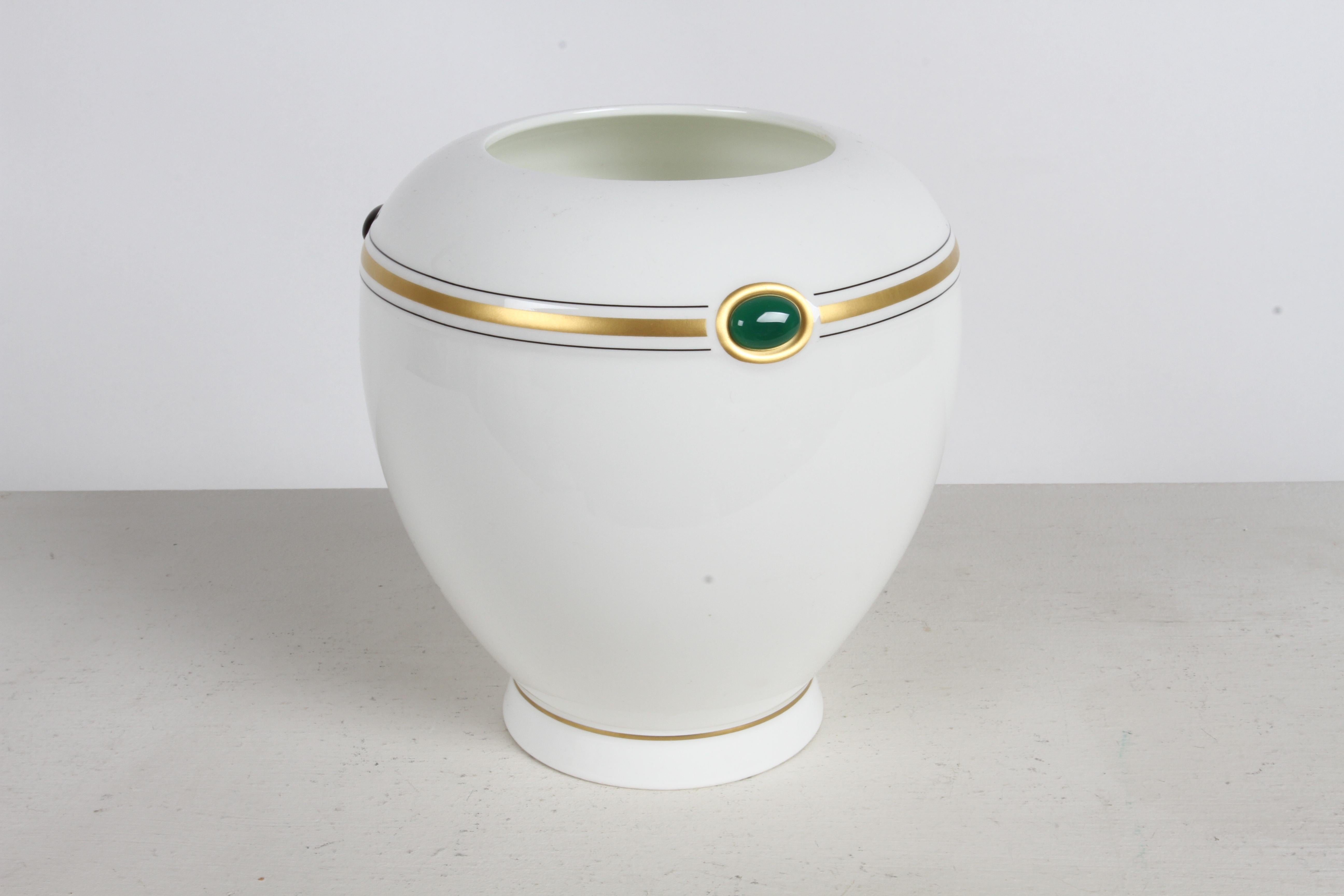 Pair of Villeroy & Boch Paloma Picasso Designed Bijou Jeweled Bone China Vases For Sale 1