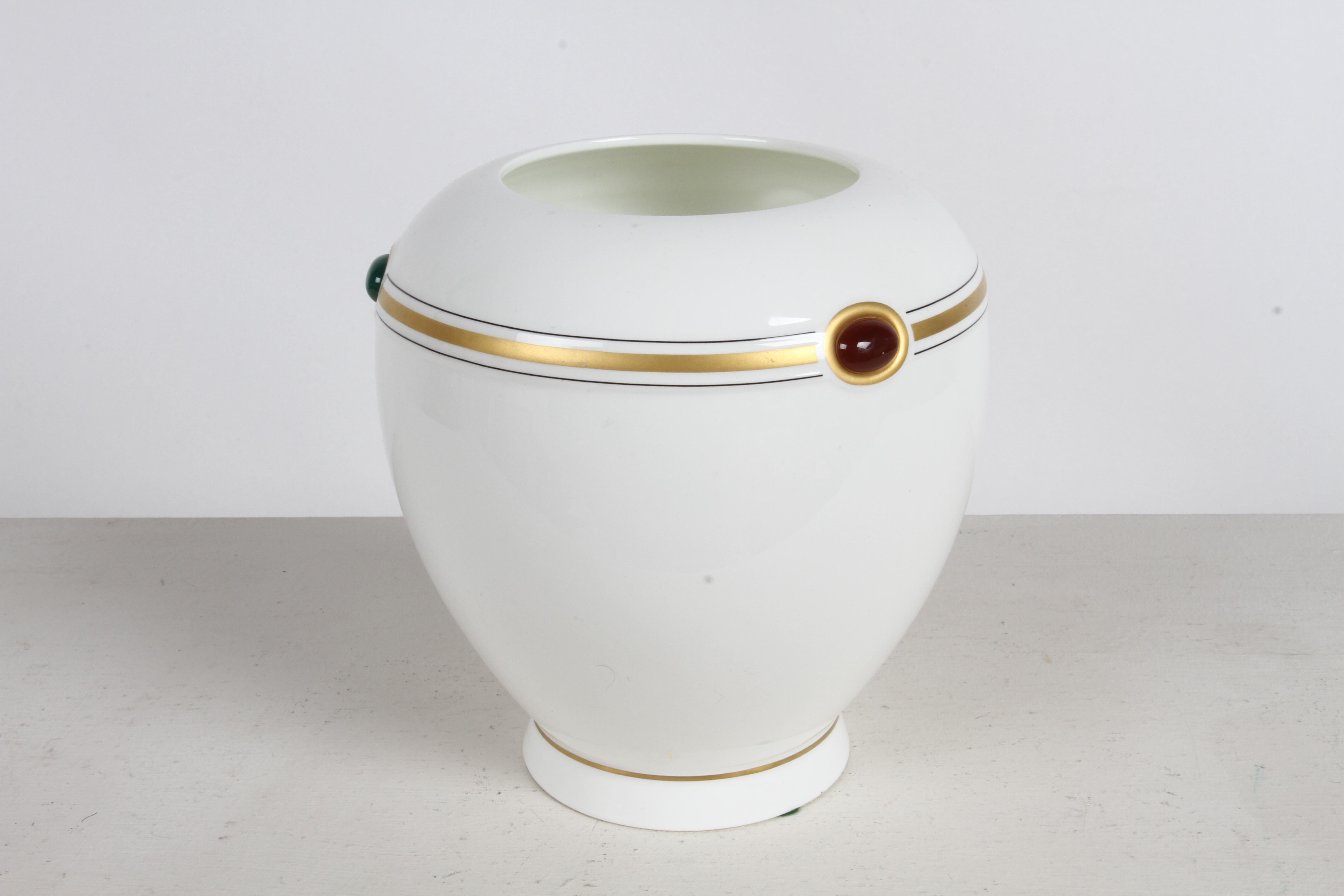 Pair of Villeroy & Boch Paloma Picasso Designed Bijou Jeweled Bone China Vases For Sale 2