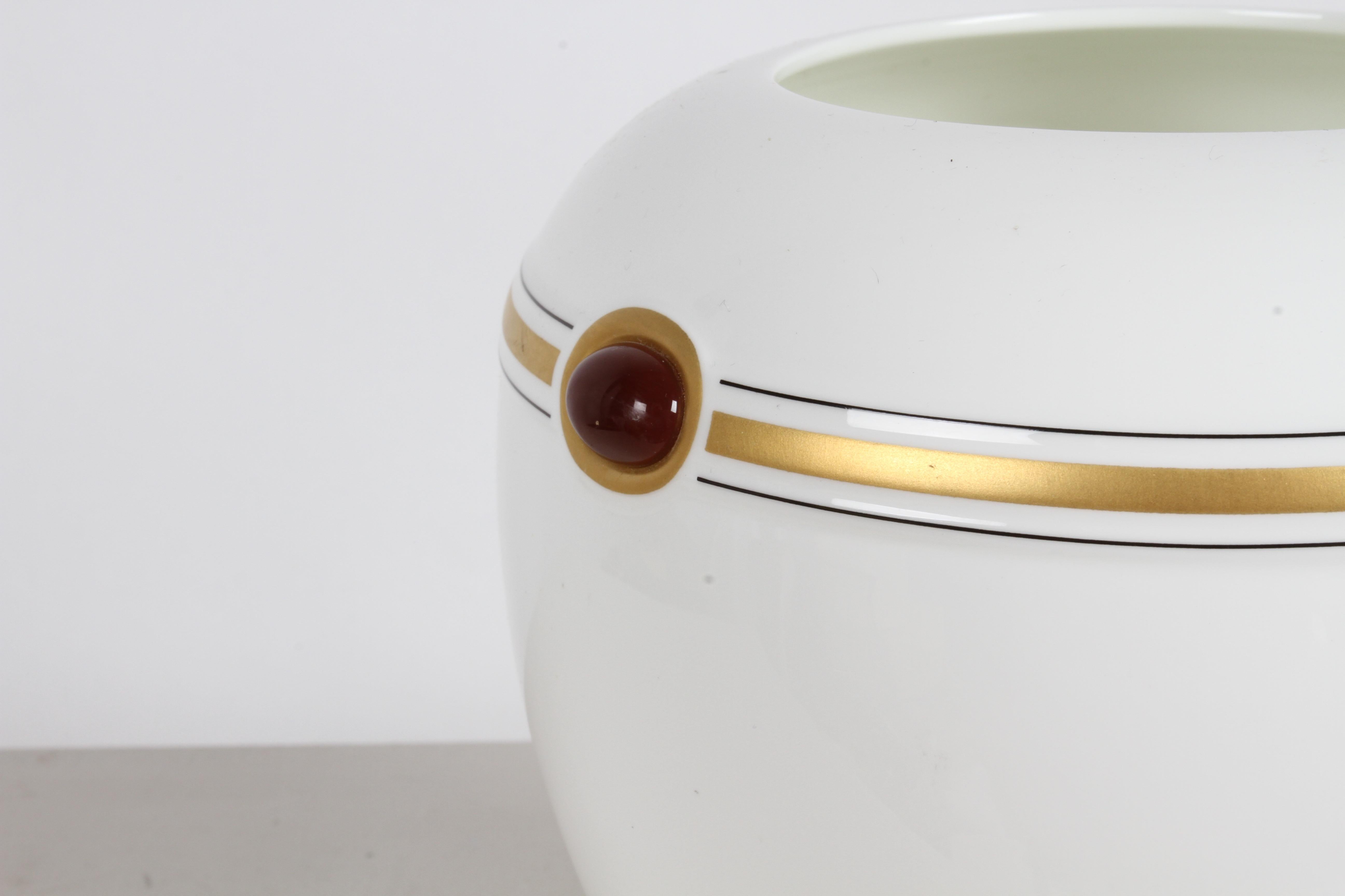 Pair of Villeroy & Boch Paloma Picasso Designed Bijou Jeweled Bone China Vases For Sale 3