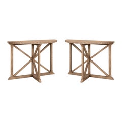 Coppia di tavolini da salotto Vineyard Demilune