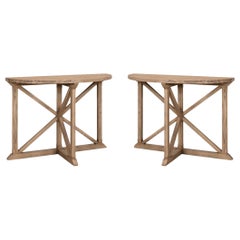 Pair of Vineyard Demilune Console Tables