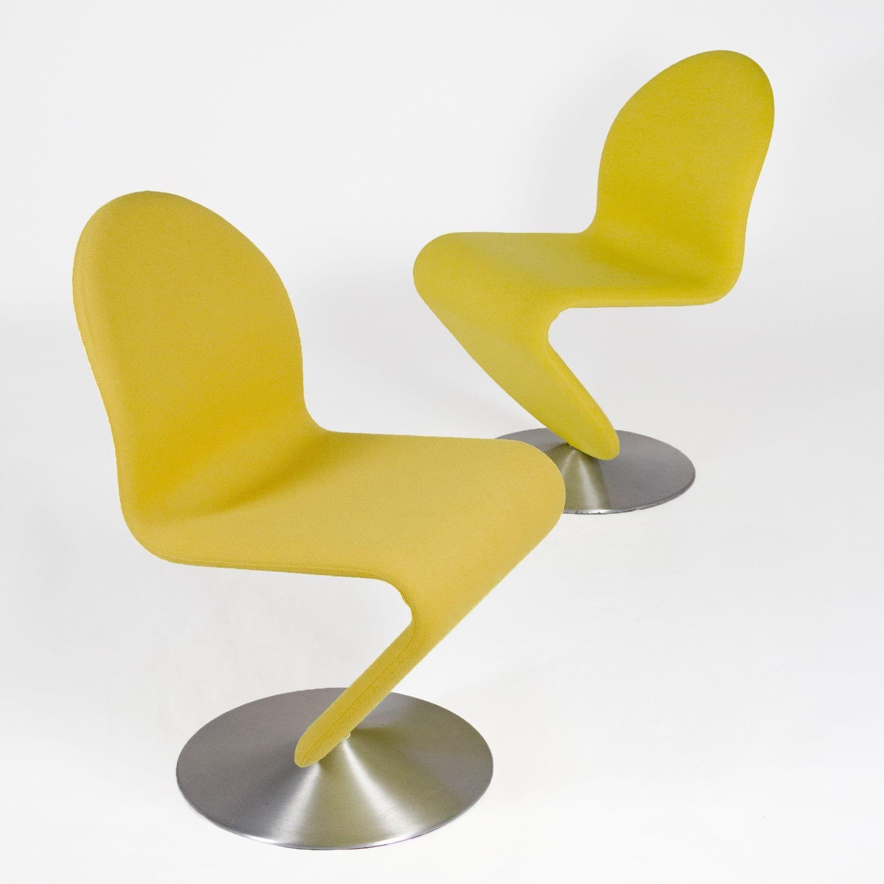 Steel Pair of Vintage 1-2-3 Lounge Chairs by Verner Panton For Sale