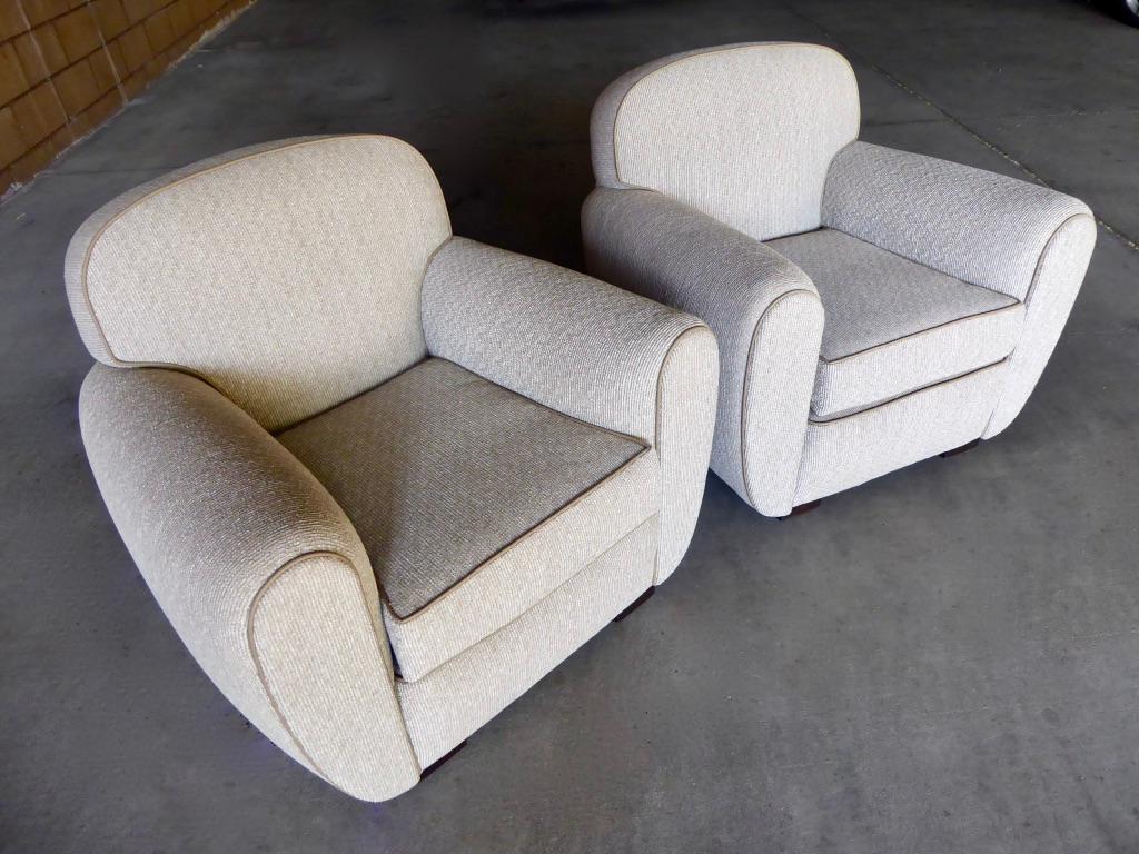 Pair of Vintage 1930s French Art Moderne Club Chairs In Excellent Condition In Palm Springs, CA