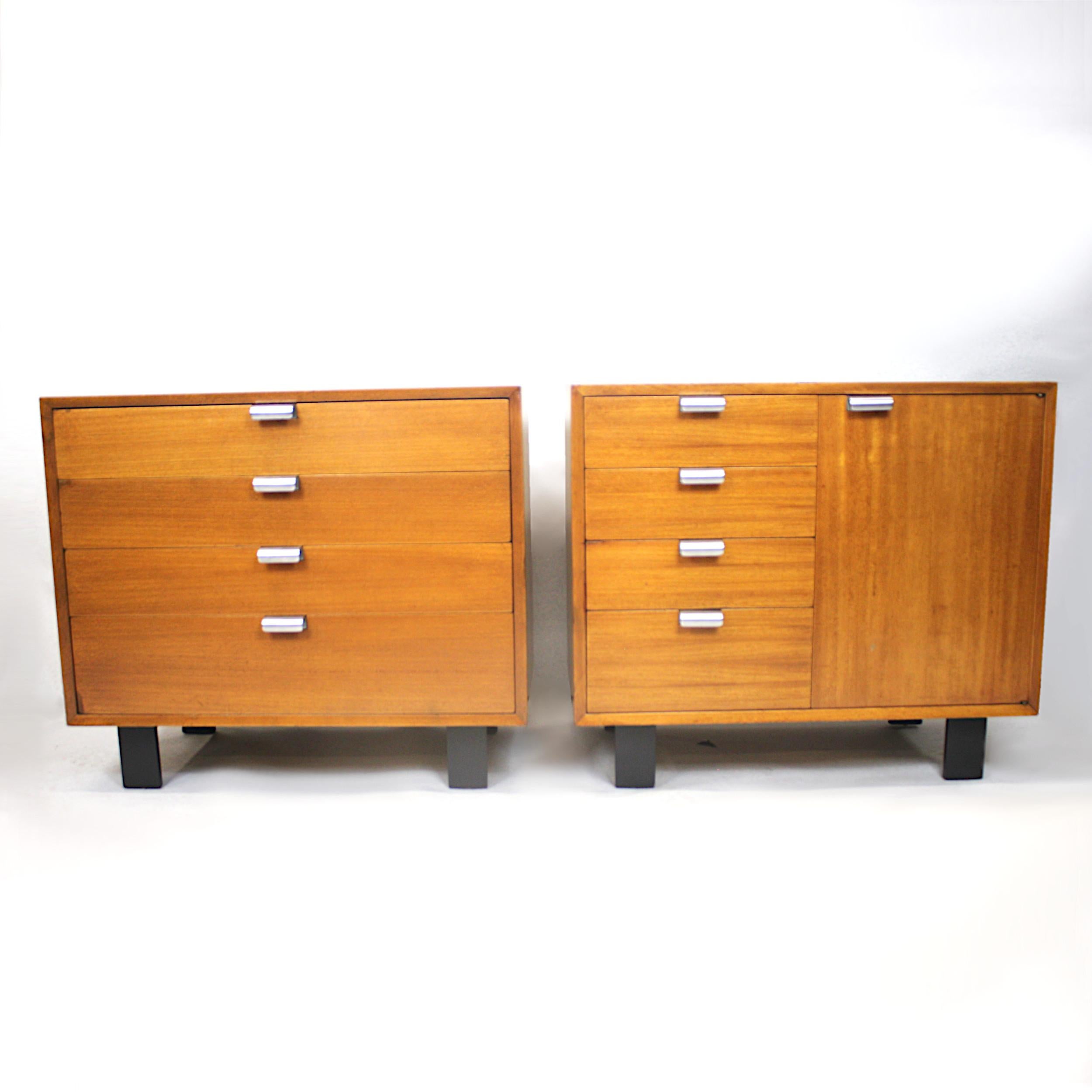 Mid-Century Modern Pair of Vintage 1950s Basic Cabinet Series Console Cabinets by George Nelson
