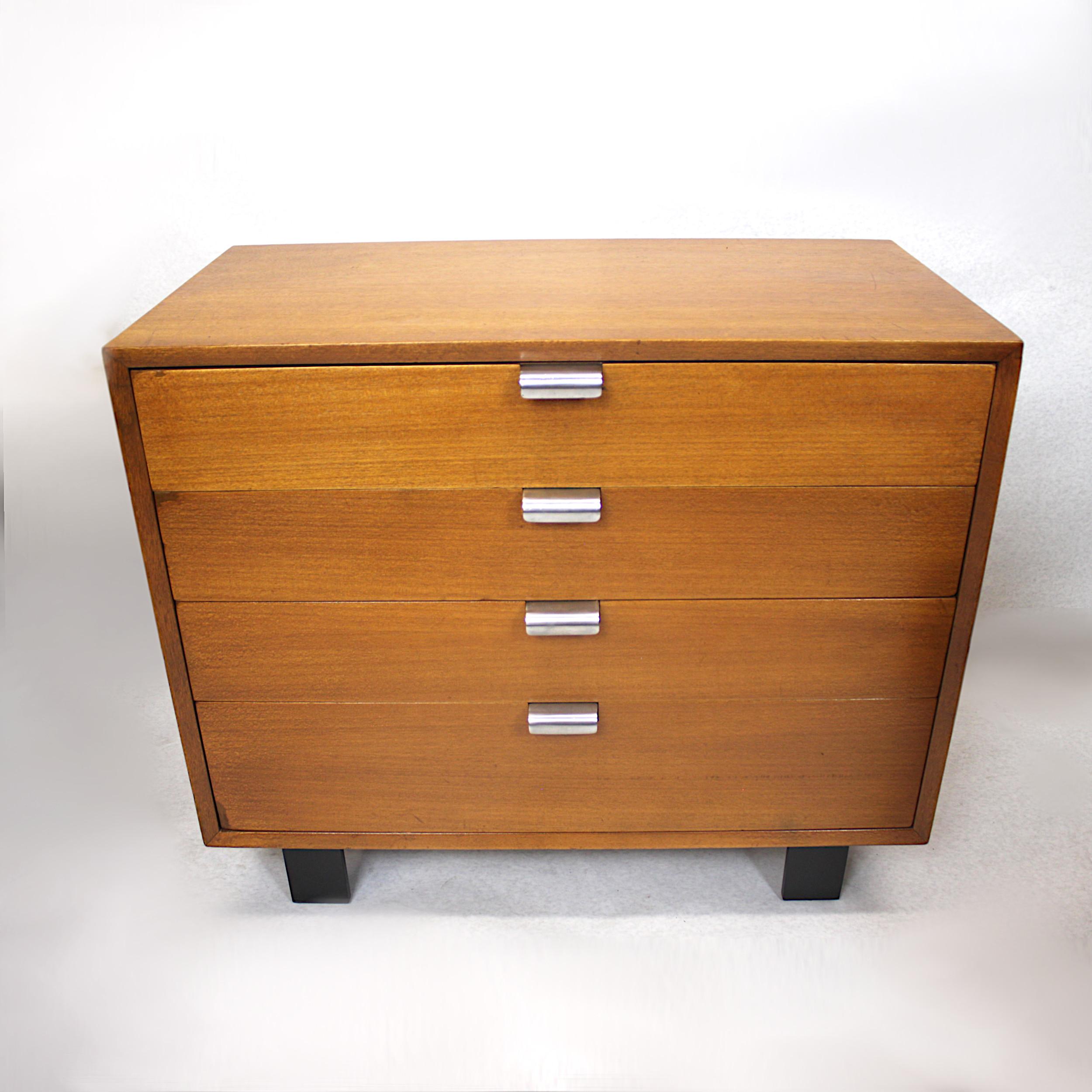 Veneer Pair of Vintage 1950s Basic Cabinet Series Console Cabinets by George Nelson
