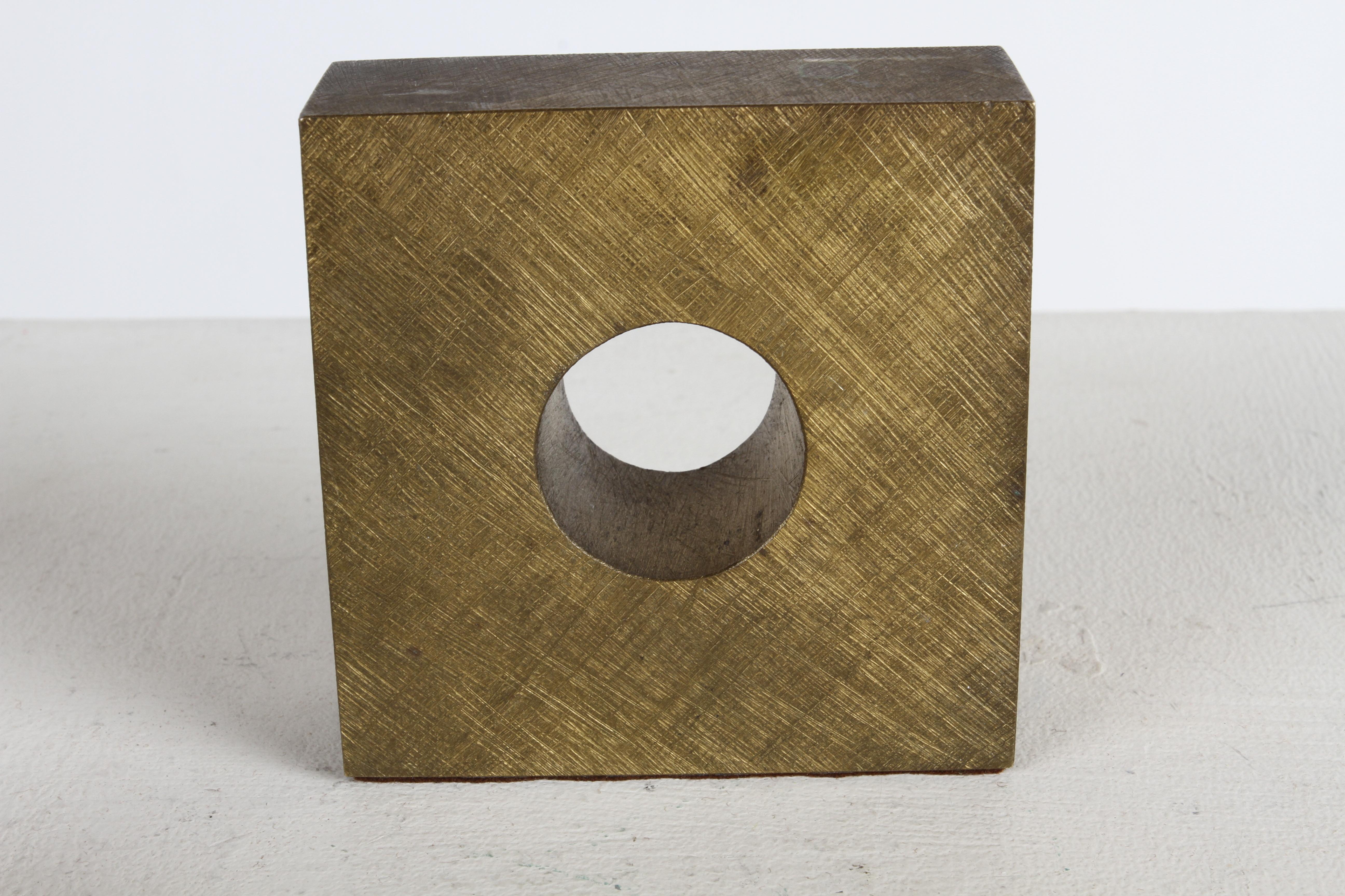Pareja de sujetalibros cuadrados de bronce Carl Auböck Austria vintage de los años 50 #4575 en venta 3