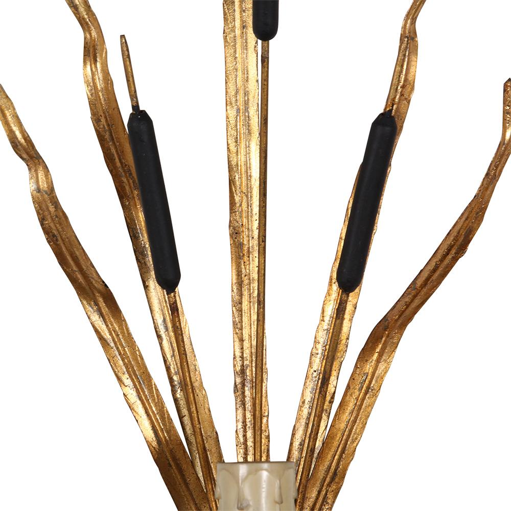 French Pair of Vintage 1950’s Sheaf of Wheat Inspired Sconces For Sale