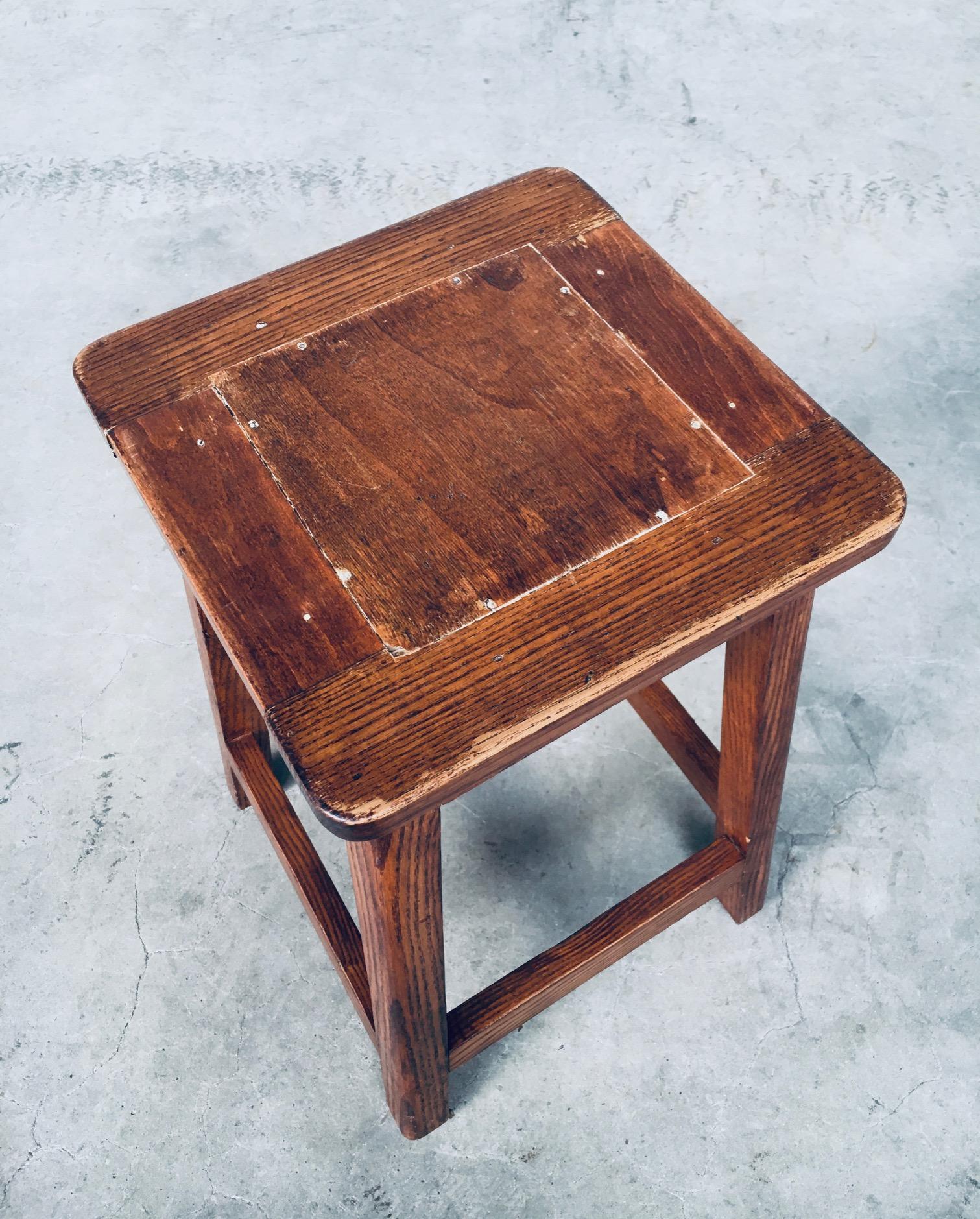Pair of Vintage 1950's Square Potters Stools For Sale 12