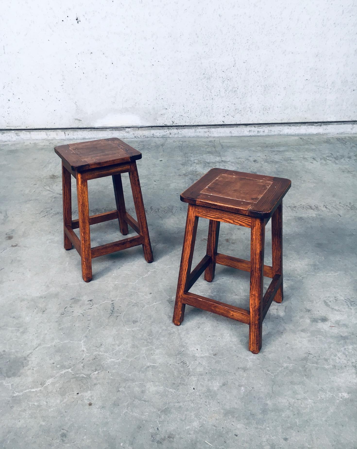 Pair of Vintage 1950's Square Potters Stools For Sale 1
