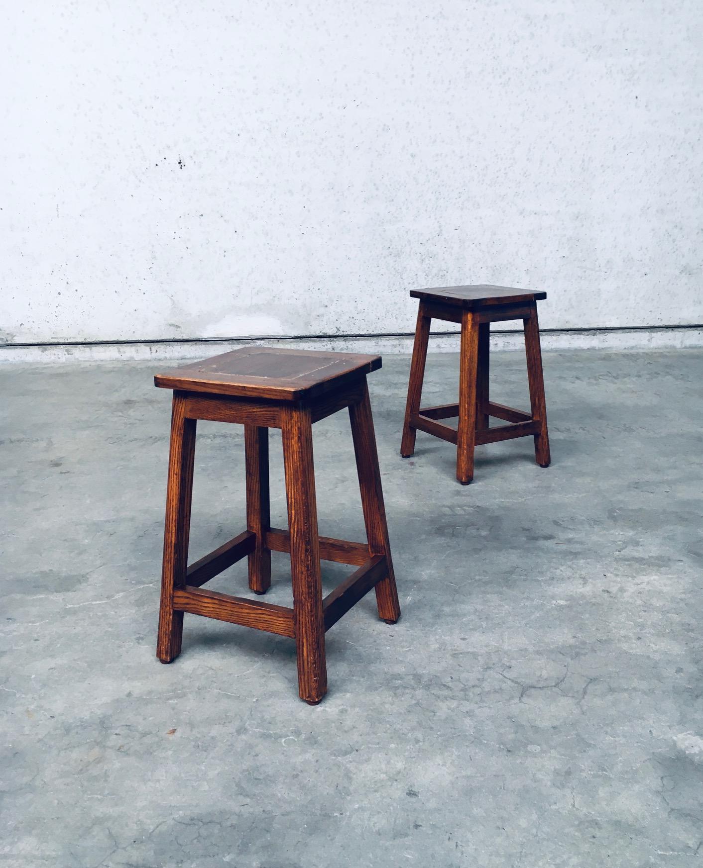Pair of Vintage 1950's Square Potters Stools For Sale 2