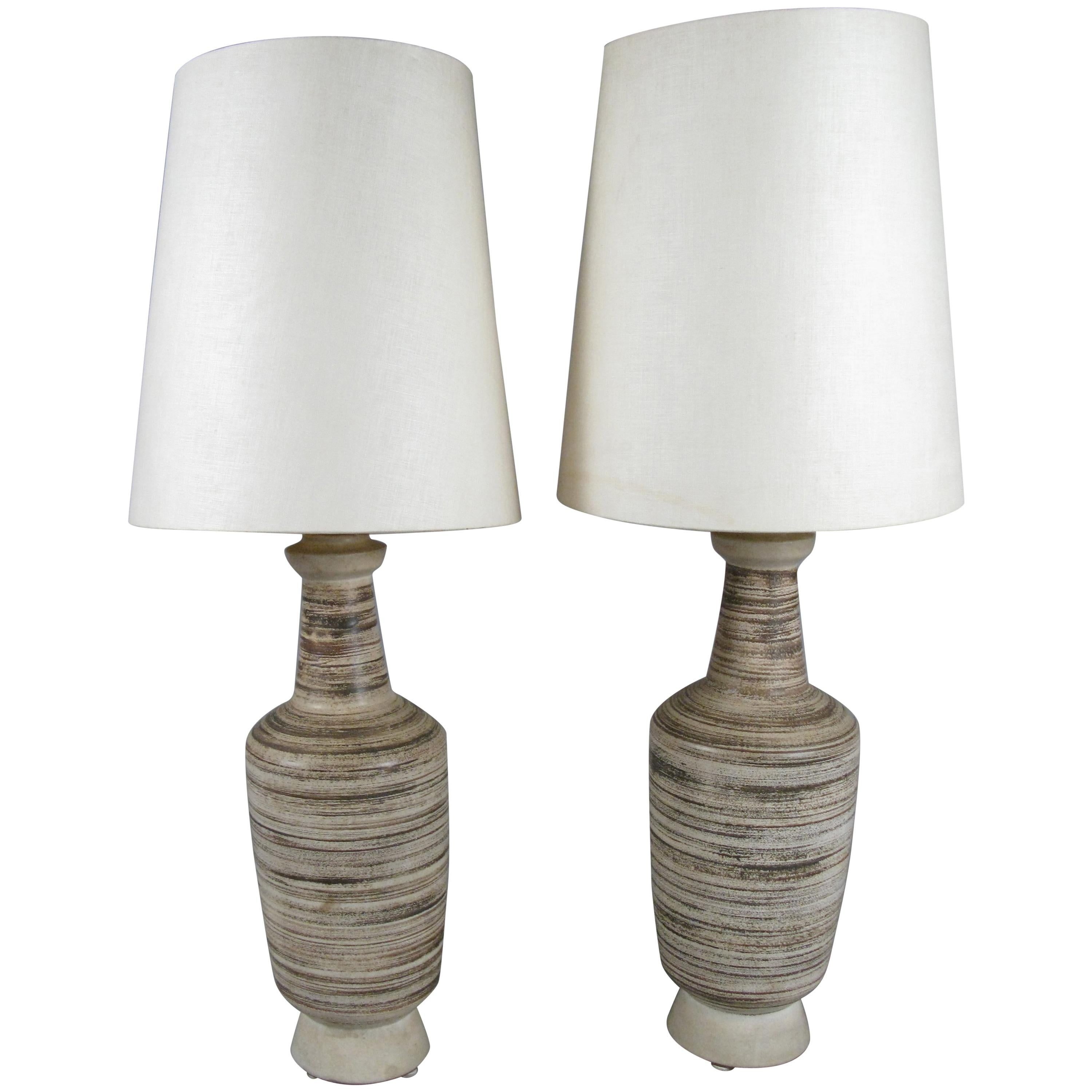 Pair of Vintage 1960s Italian Ceramic Table Lamps