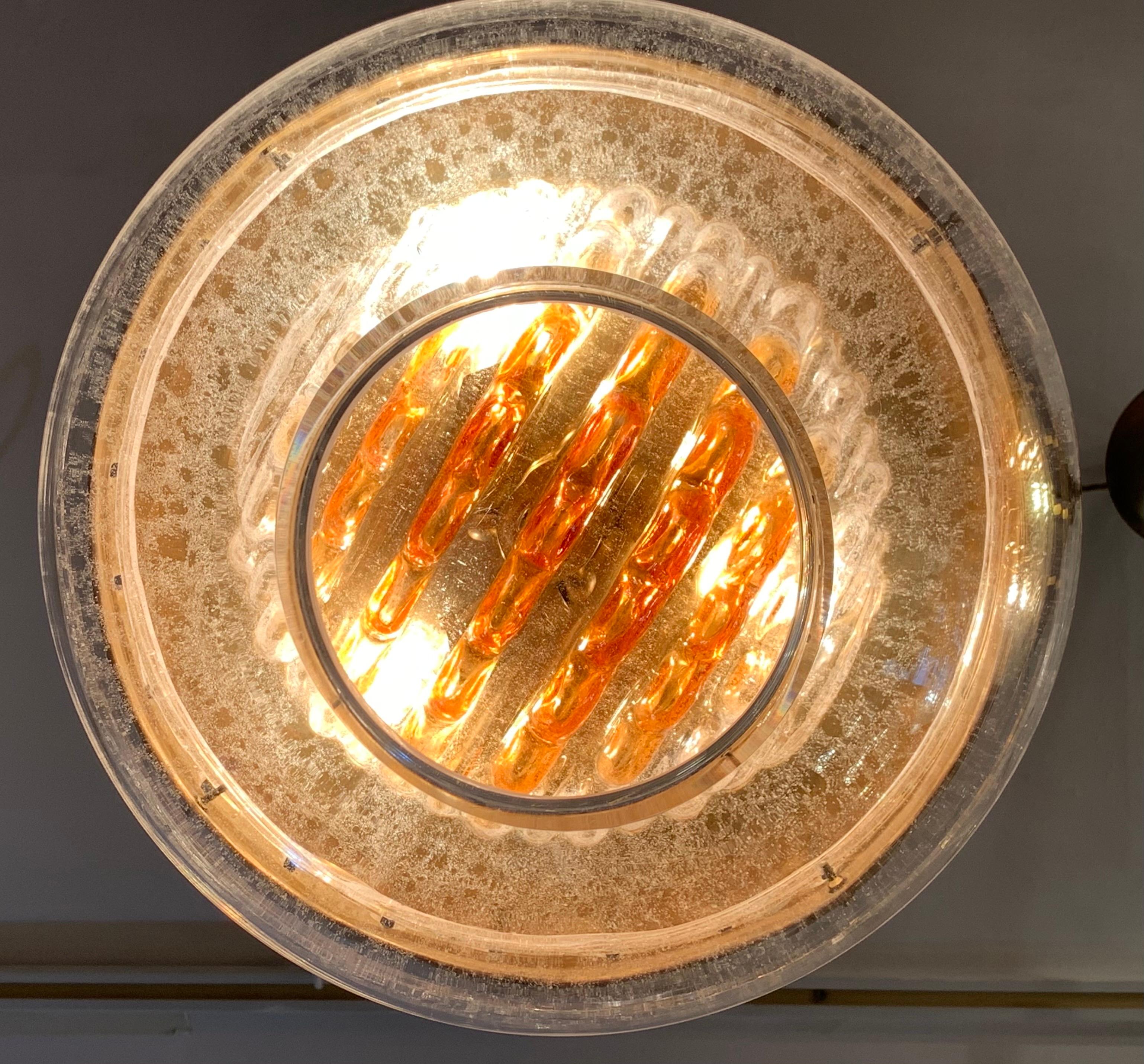 Pair of Vintage 1960s Mazzega Murano Glass Hanging Pendant Lights by Carlo Nason 6