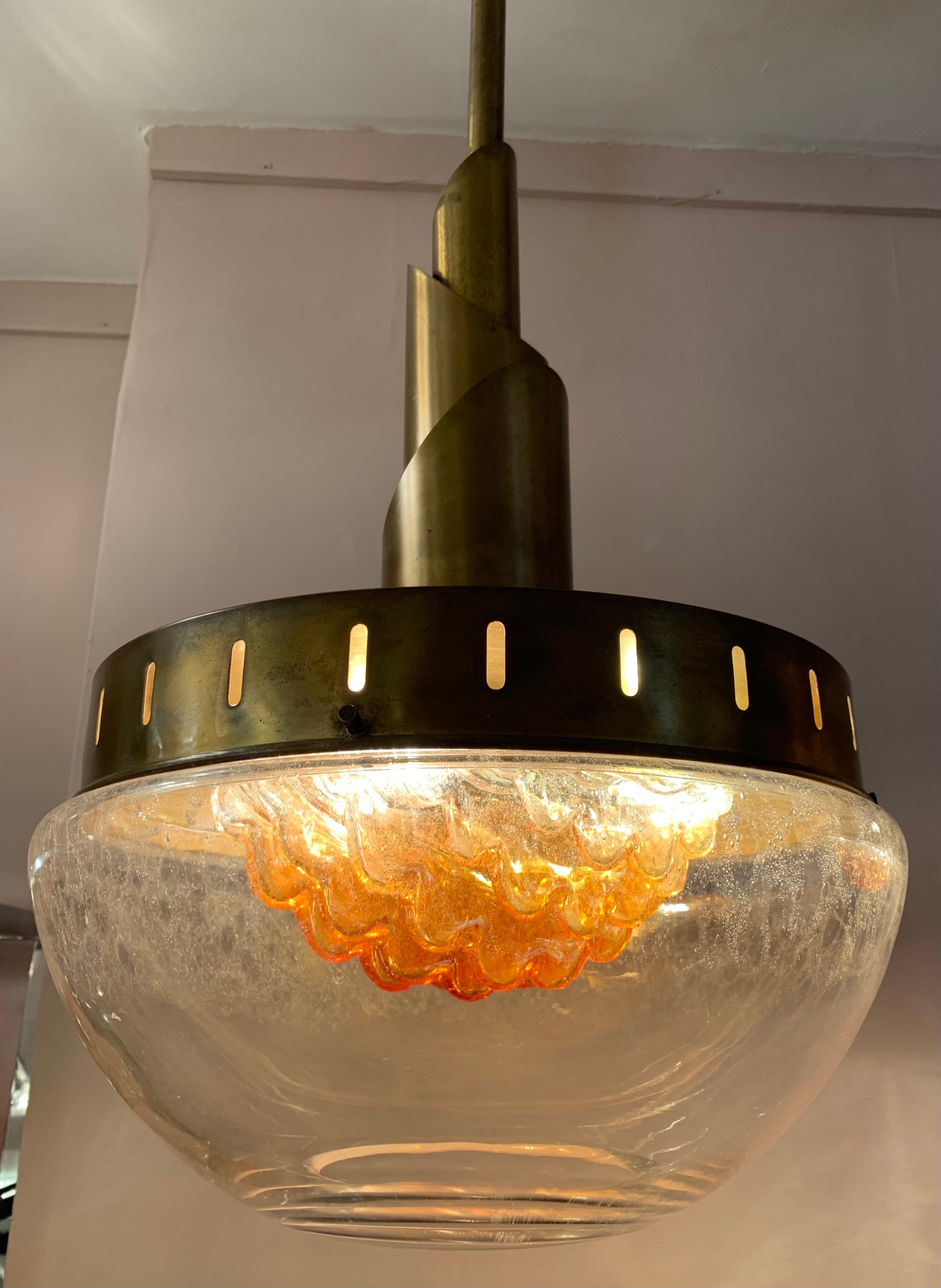 20th Century Pair of Vintage 1960s Mazzega Murano Glass Hanging Pendant Lights by Carlo Nason