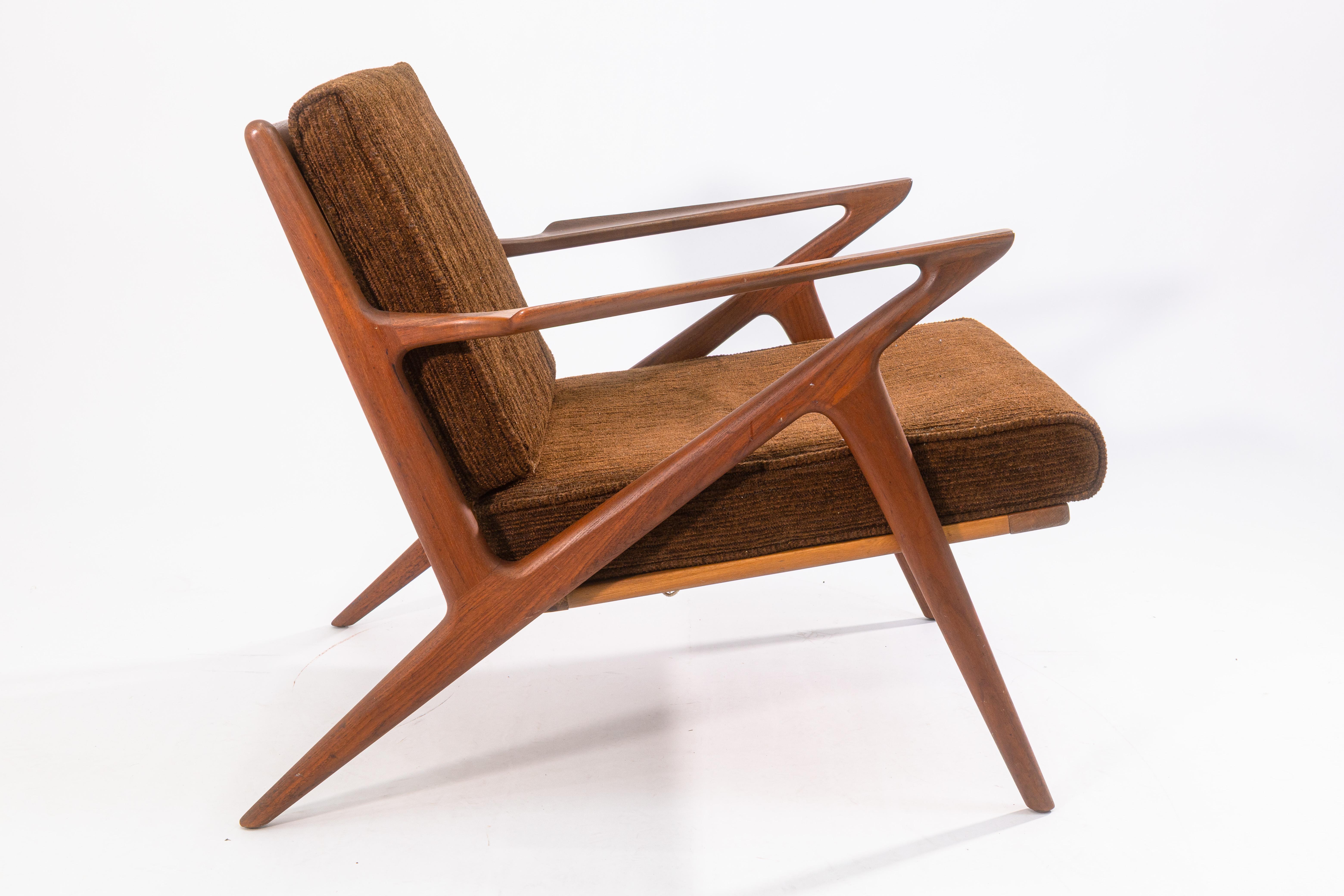 Pair of Vintage 1960s Poul Jensen for Selig Z Danish Teak Wood Accent Armchairs For Sale 9