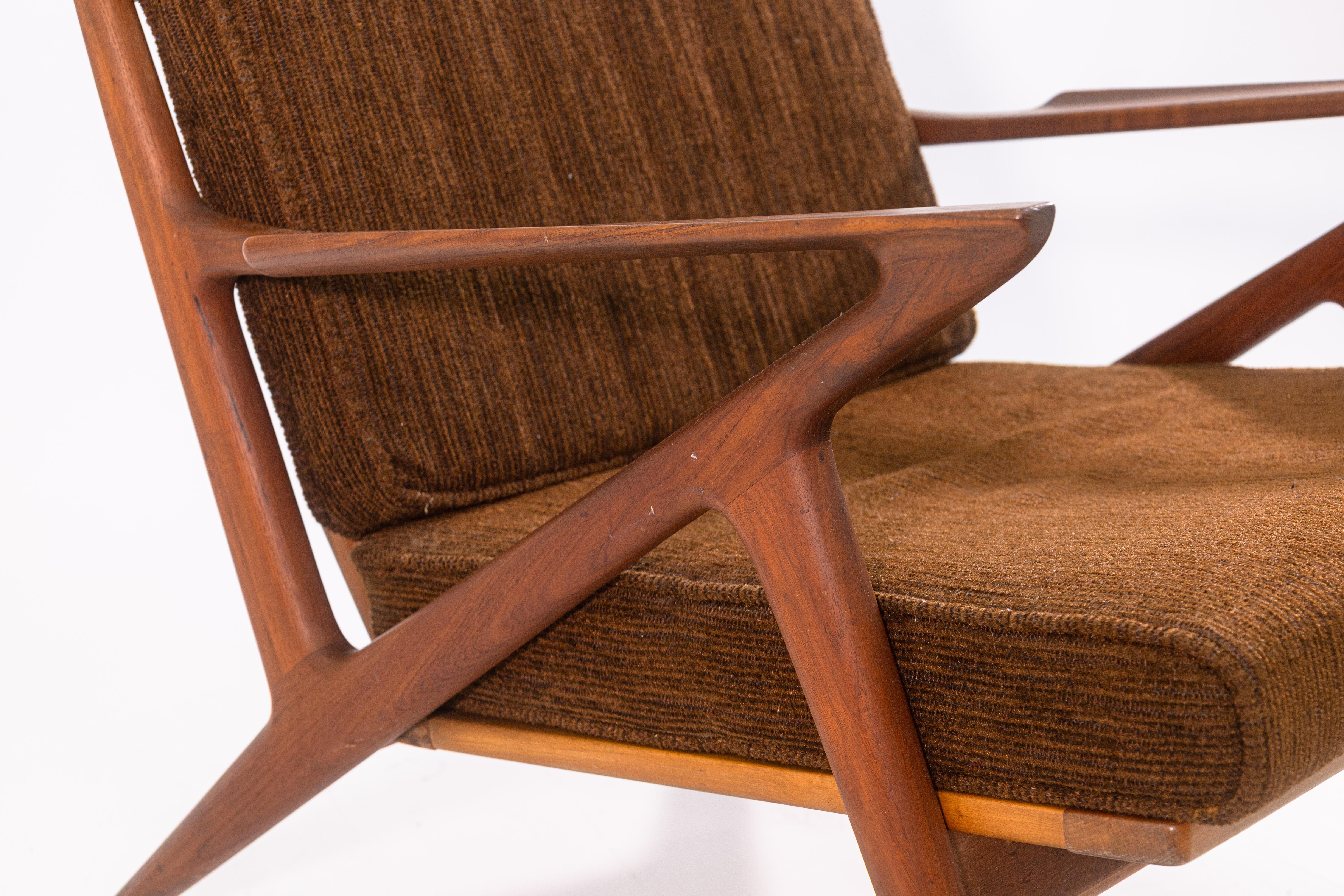 Pair of Vintage 1960s Poul Jensen for Selig Z Danish Teak Wood Accent Armchairs For Sale 14