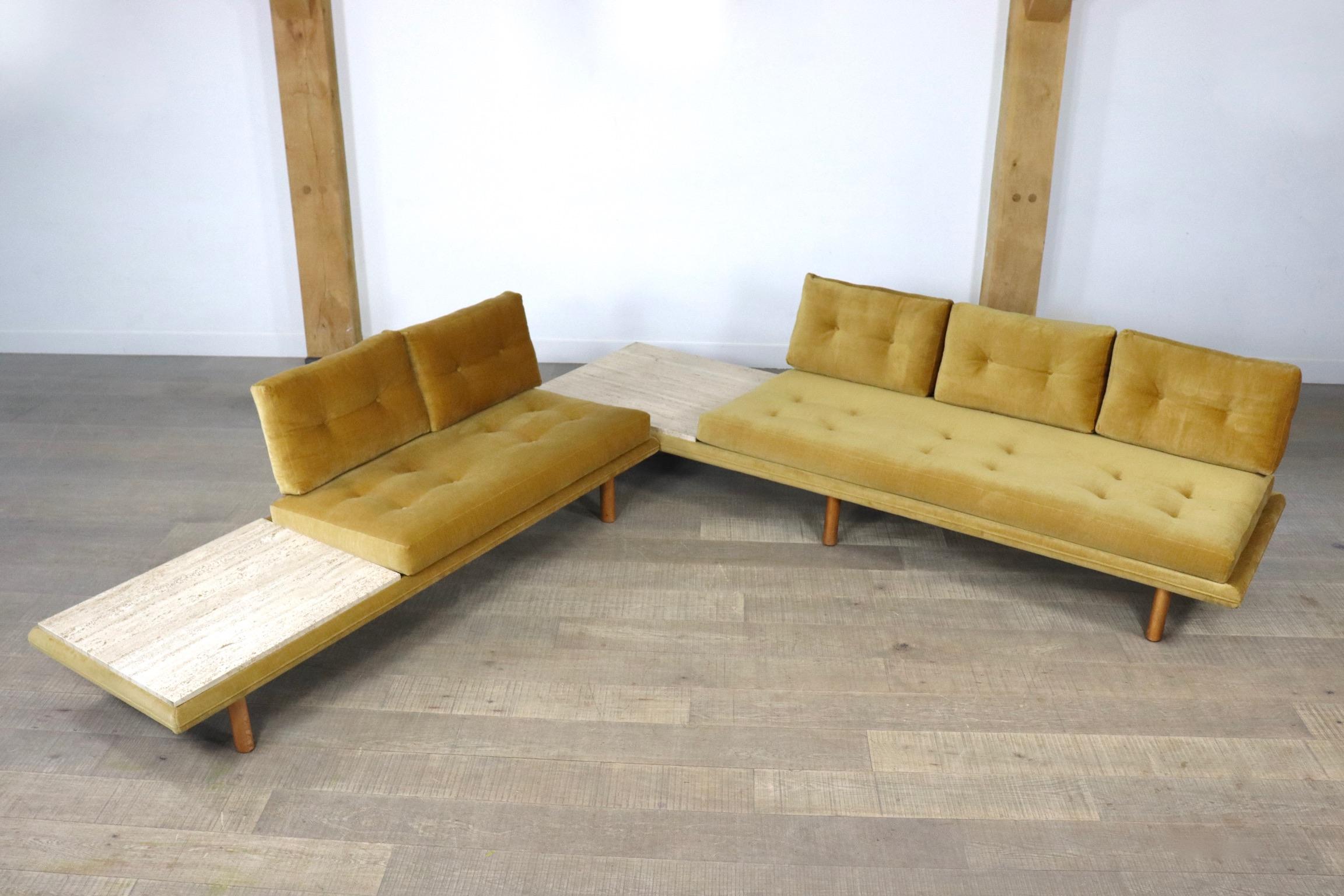 Velvet Pair of Vintage 1960s Sofas / Daybeds by Franz Köttgen for Kill International For Sale