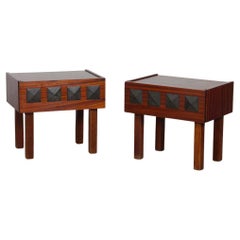 Pair of vintage 1960s wooden bedside tables