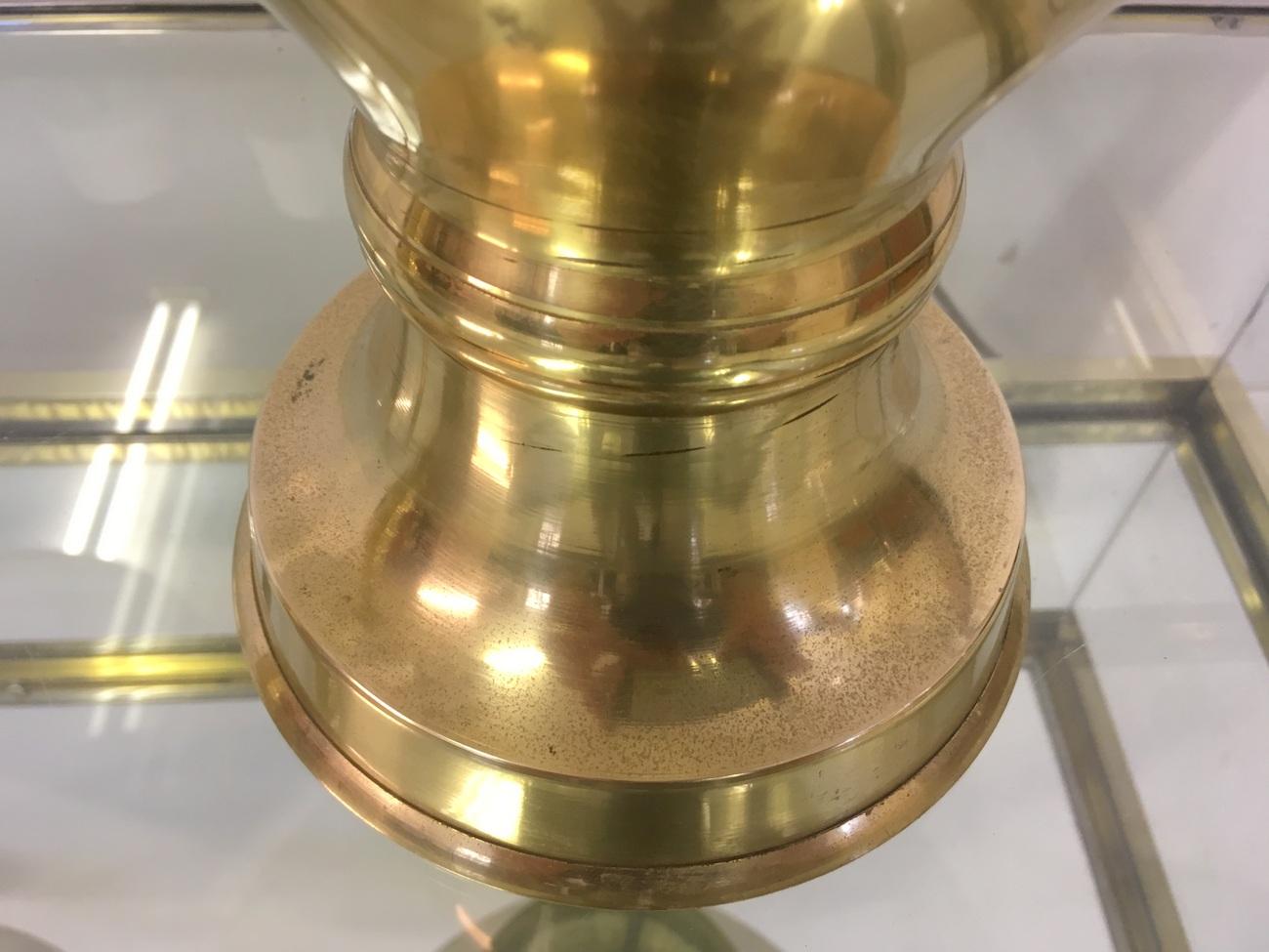 Pair of Vintage 1970s Brass Table Lamps In Good Condition In London, London