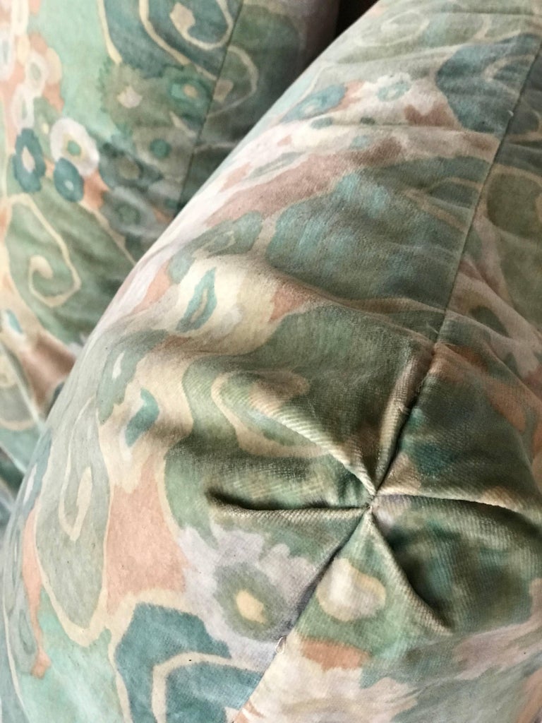 Pair of Vintage 1970s Jack Lenor Larsen Velvet Print Throw Pillows at