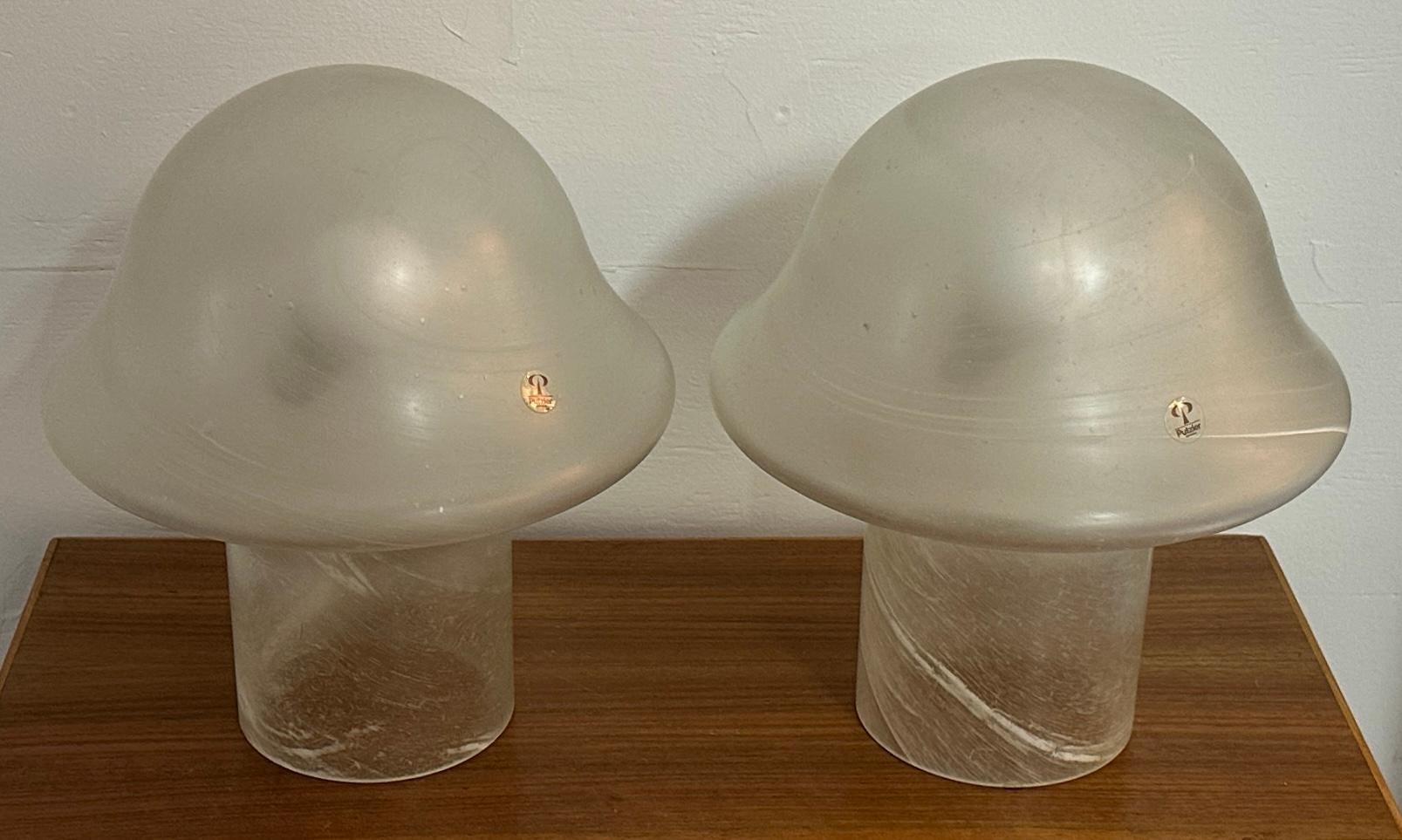 Paire de lampes de table champignons grises et tourbillonnantes Peill & Putzler des années 1970 en vente 5